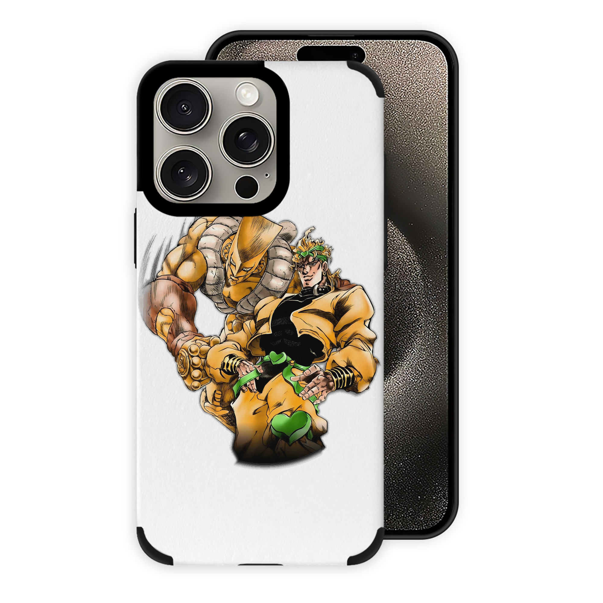 （画像用） ジョジョの奇妙な冒険 ディオ?ブランドー JoJo's Bizarre Adventure Dio Brando 【iPhone15ProMax対応】 PUレザー スマホケース 耐衝撃＆黄変防止