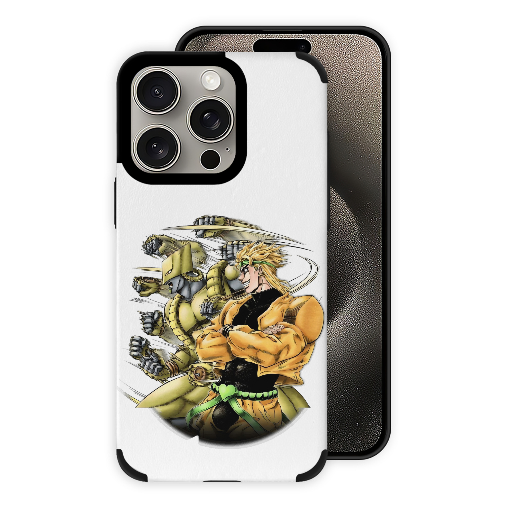 （画像用） ジョジョの奇妙な冒険 ディオ?ブランドー JoJo's Bizarre Adventure Dio Brando 【iPhone15ProMax対応】 PUレザー スマホケース 耐衝撃＆黄変防止