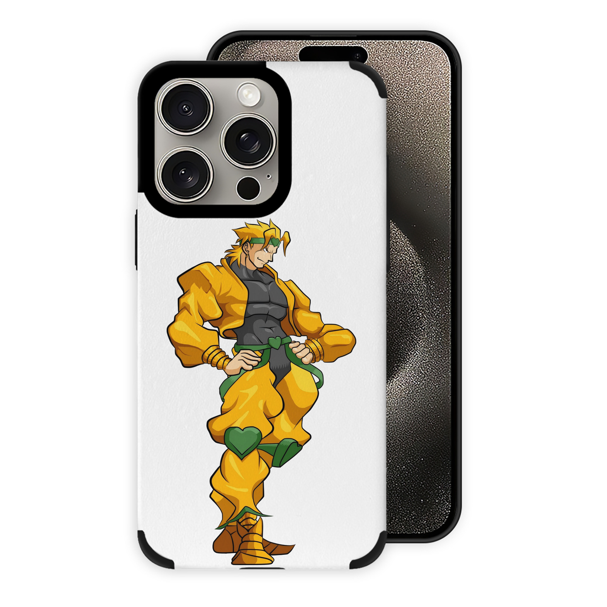 （画像用） ジョジョの奇妙な冒険 ディオ?ブランドー JoJo's Bizarre Adventure Dio Brando 【iPhone15ProMax対応】 PUレザー スマホケース 耐衝撃＆黄変防止