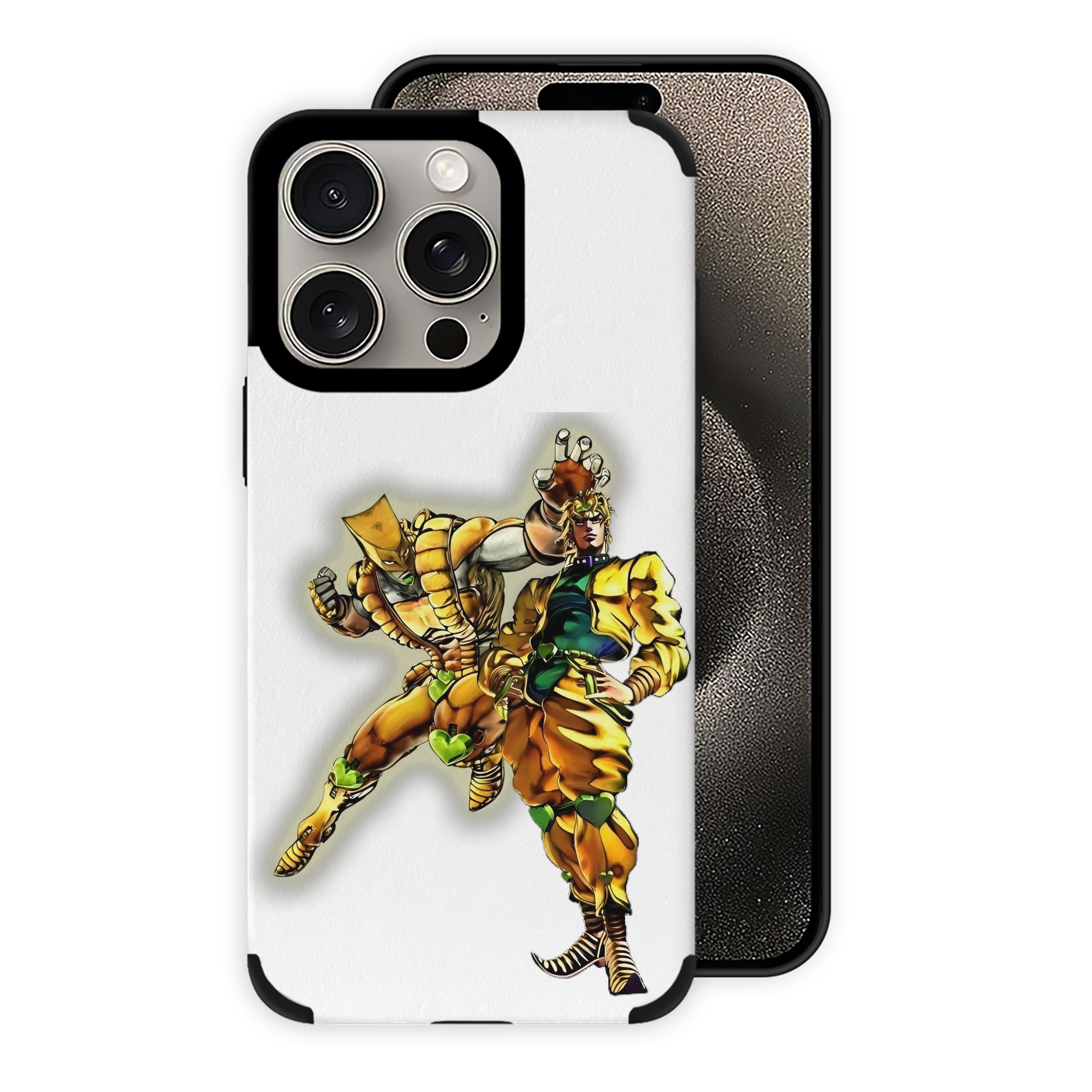 （画像用） ジョジョの奇妙な冒険 ディオ?ブランドー JoJo's Bizarre Adventure Dio Brando 【iPhone15ProMax対応】 PUレザー スマホケース 耐衝撃＆黄変防止