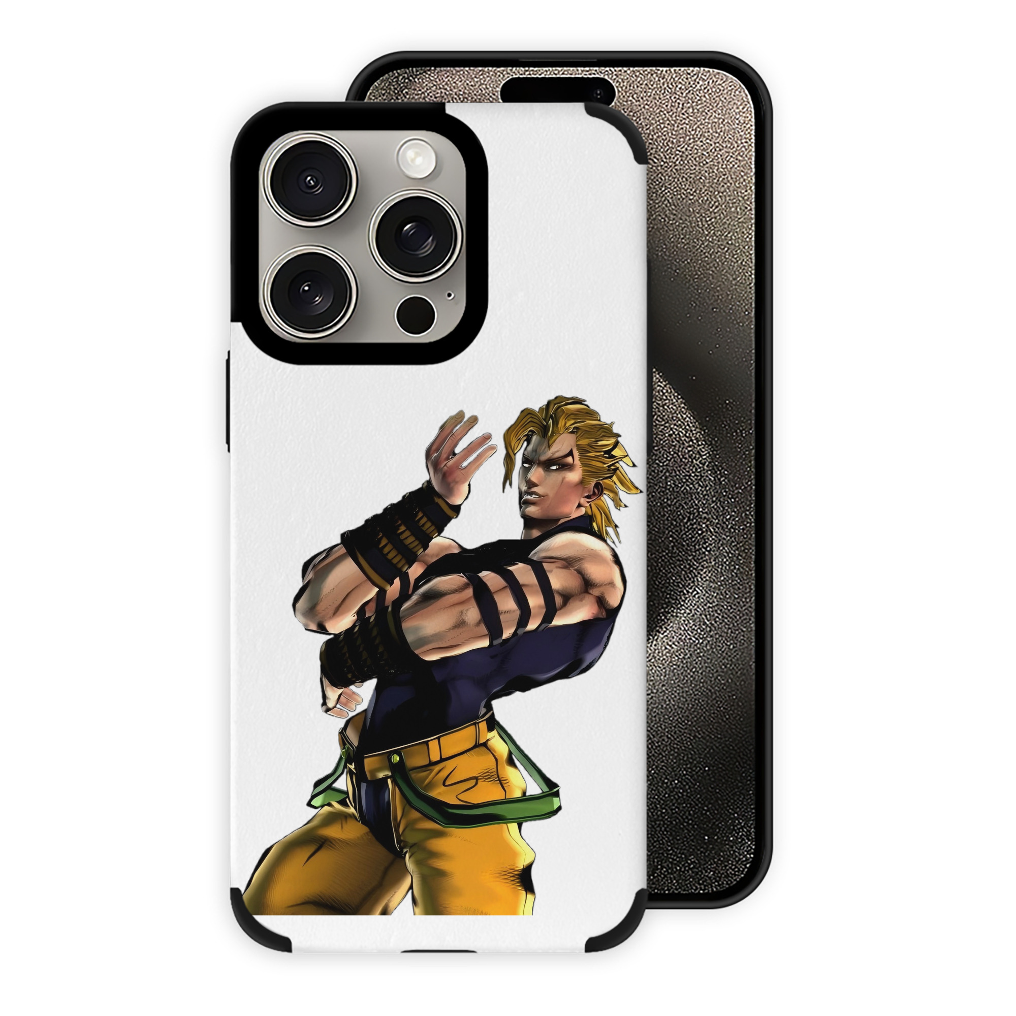（画像用） ジョジョの奇妙な冒険 ディオ?ブランドー JoJo's Bizarre Adventure Dio Brando 【iPhone15ProMax対応】 PUレザー スマホケース 耐衝撃＆黄変防止