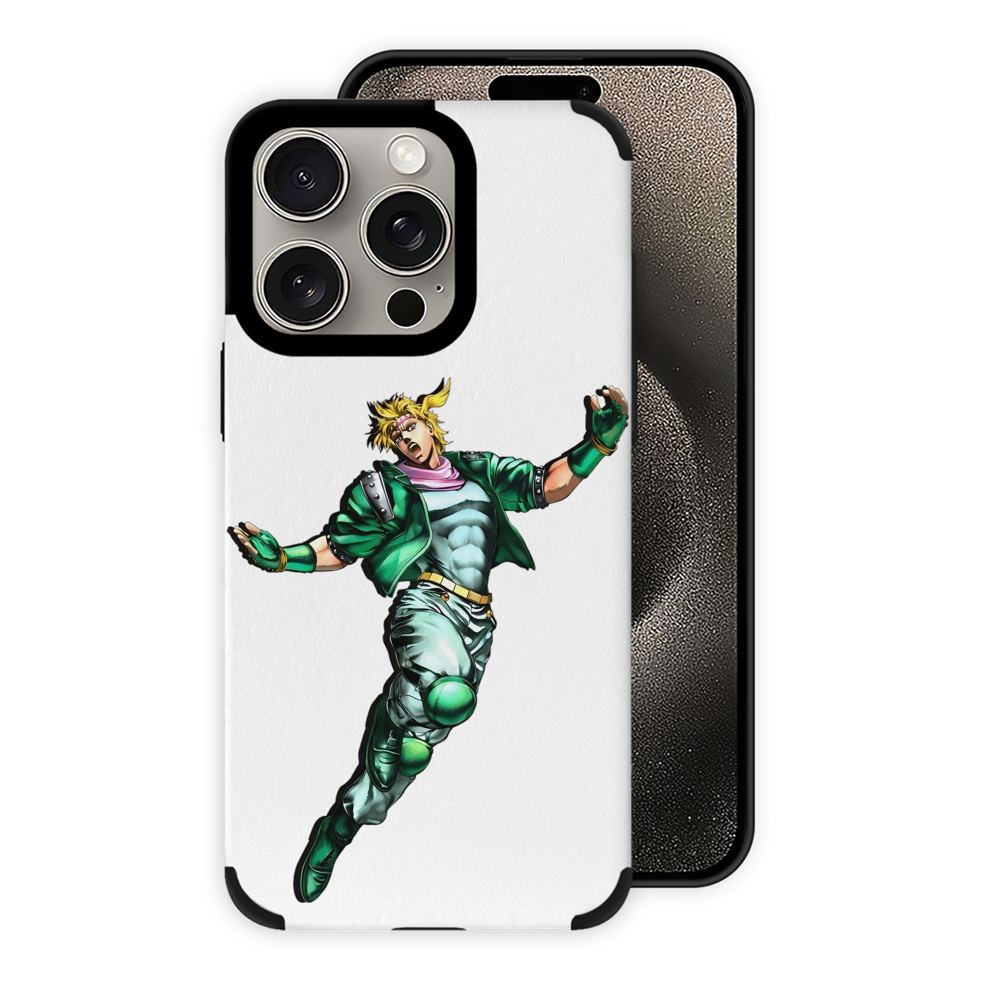 （画像用） ジョジョの奇妙な冒険 ディオ?ブランドー JoJo's Bizarre Adventure Dio Brando 【iPhone15ProMax対応】 PUレザー スマホケース 耐衝撃＆黄変防止