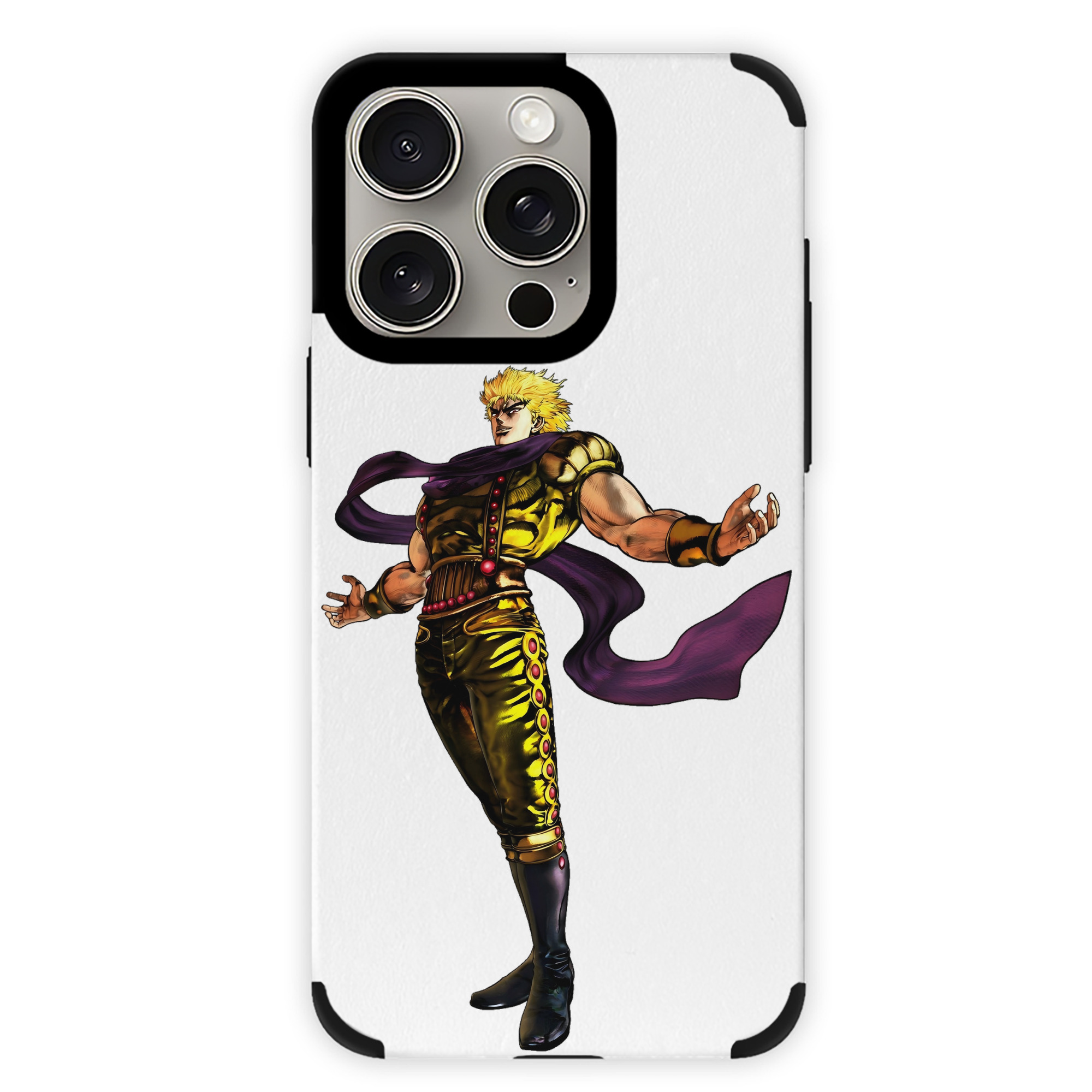 （画像用） ジョジョの奇妙な冒険 ディオ?ブランドー JoJo's Bizarre Adventure Dio Brando 【iPhone15ProMax対応】 PUレザー スマホケース 耐衝撃＆黄変防止