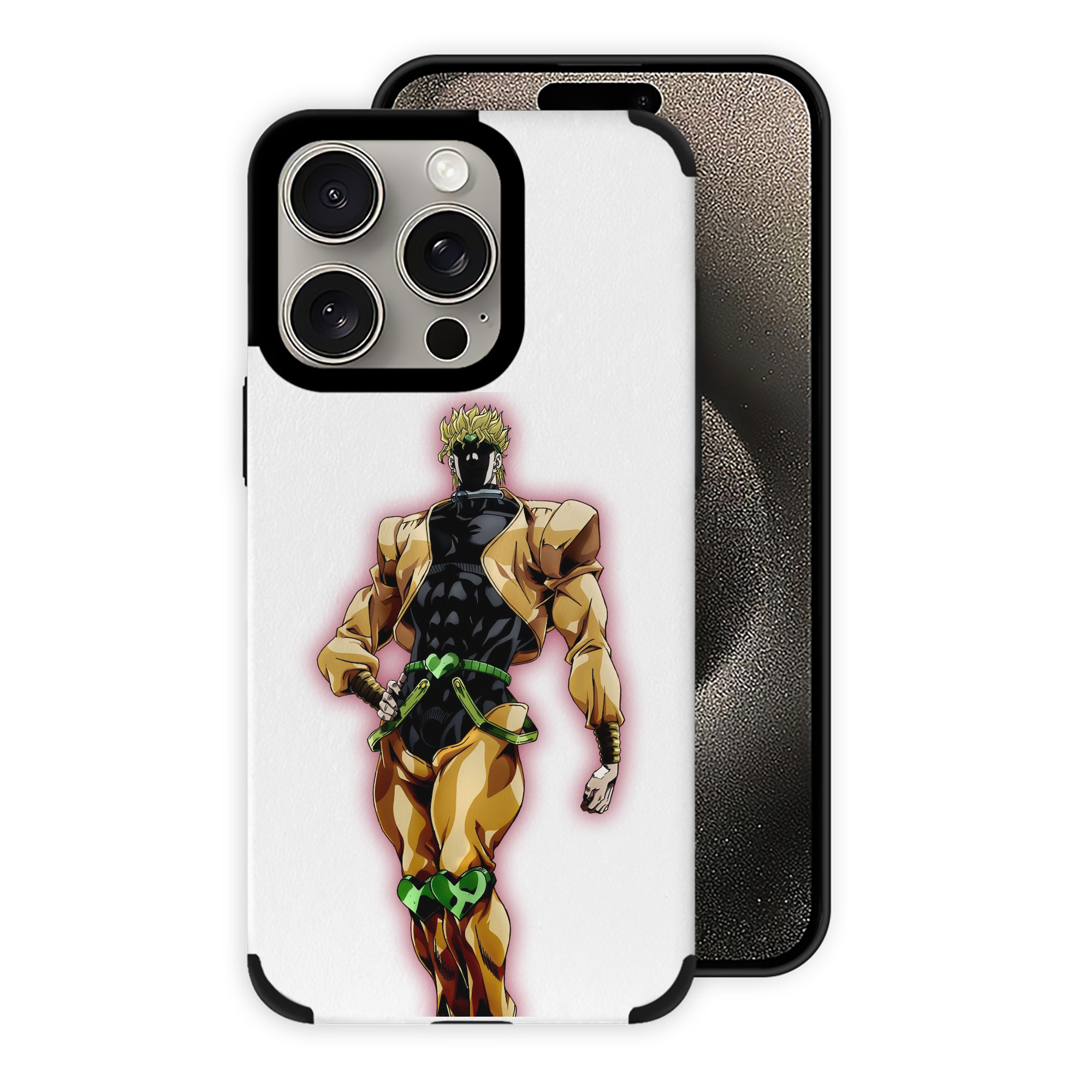 （画像用） ジョジョの奇妙な冒険 ディオ?ブランドー JoJo's Bizarre Adventure Dio Brando 【iPhone15ProMax対応】 PUレザー スマホケース 耐衝撃＆黄変防止