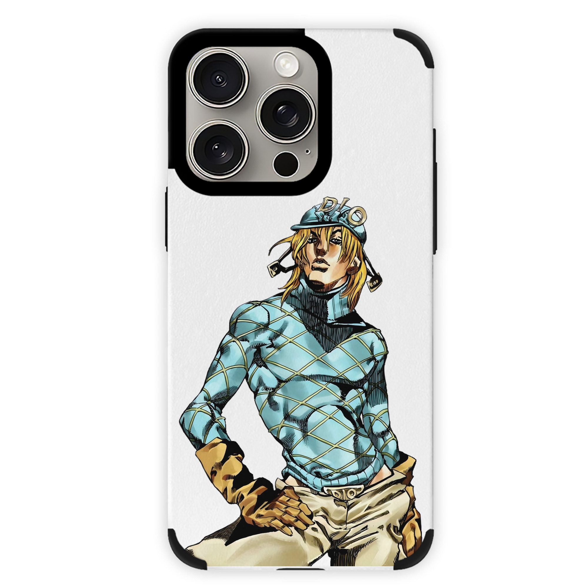 （画像用） ジョジョの奇妙な冒険 ディオ?ブランドー JoJo's Bizarre Adventure Dio Brando 【iPhone15ProMax対応】 PUレザー スマホケース 耐衝撃＆黄変防止