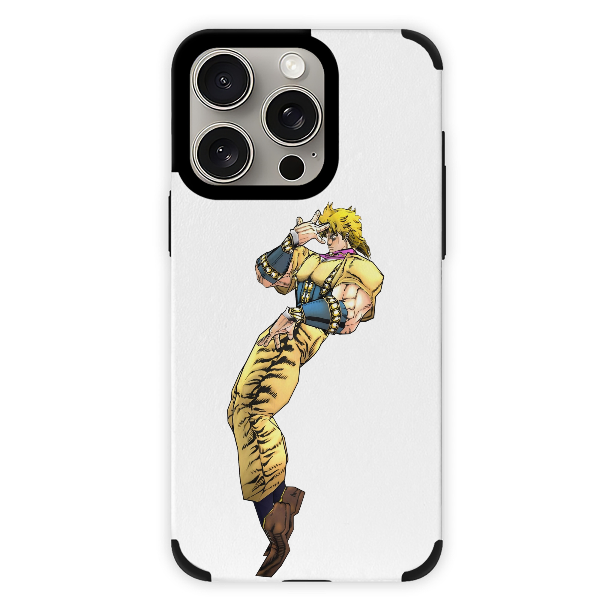 （画像用） ジョジョの奇妙な冒険 ディオ?ブランドー JoJo's Bizarre Adventure Dio Brando 【iPhone15ProMax対応】 PUレザー スマホケース 耐衝撃＆黄変防止