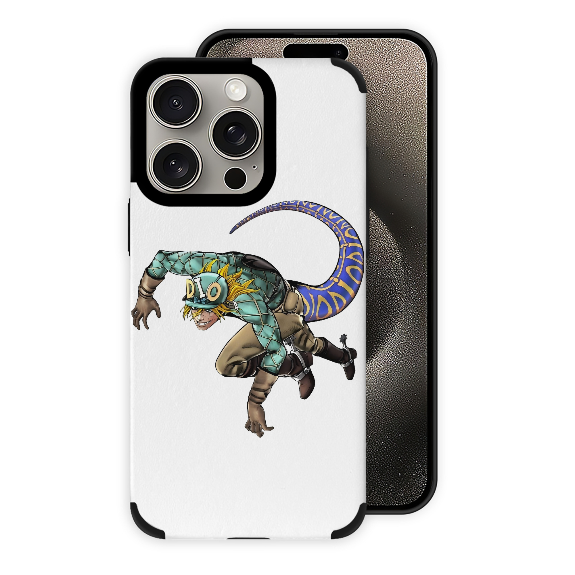 （画像用） ジョジョの奇妙な冒険 ディオ?ブランドー JoJo's Bizarre Adventure Dio Brando 【iPhone15ProMax対応】 PUレザー スマホケース 耐衝撃＆黄変防止