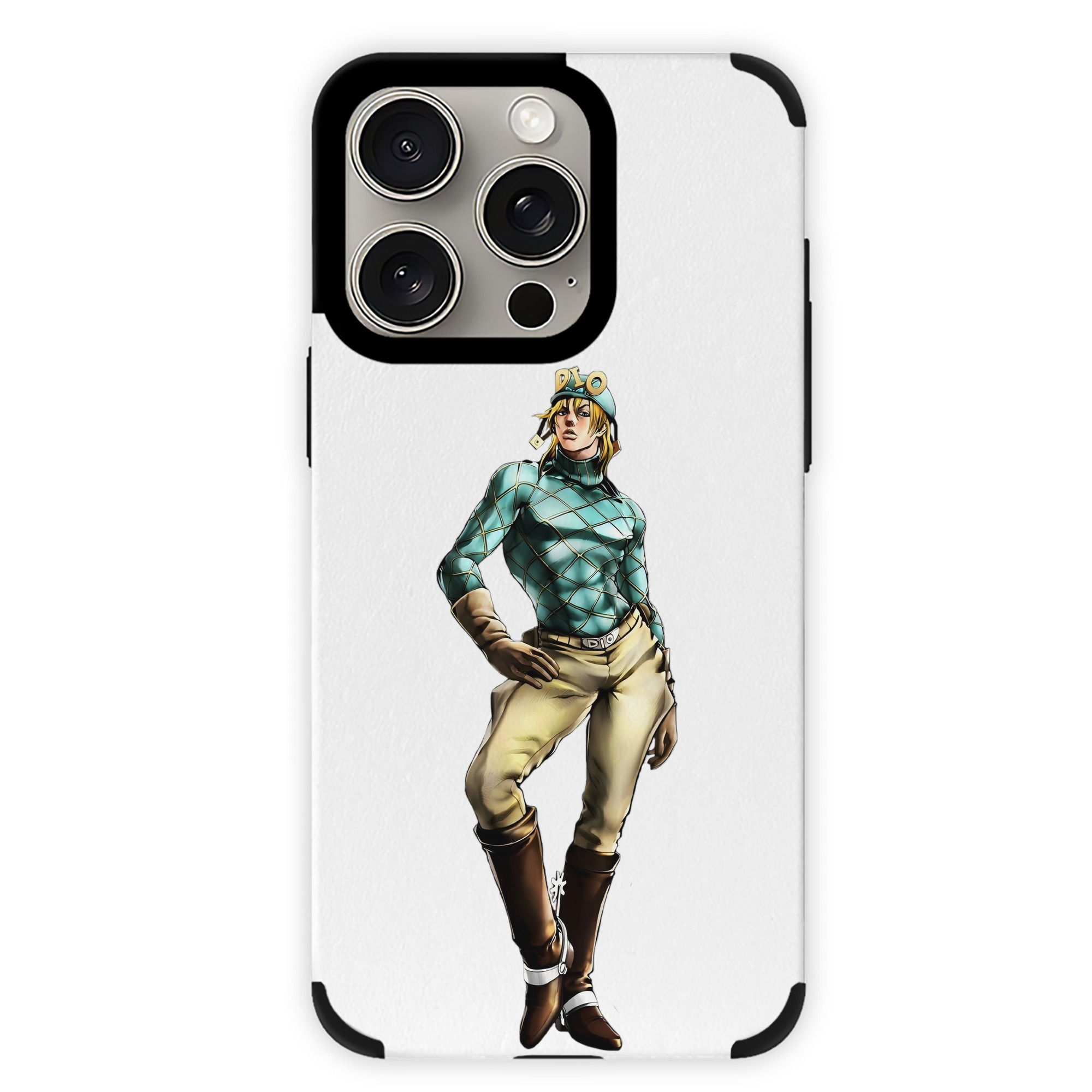 （画像用） ジョジョの奇妙な冒険 ディオ?ブランドー JoJo's Bizarre Adventure Dio Brando 【iPhone15ProMax対応】 PUレザー スマホケース 耐衝撃＆黄変防止