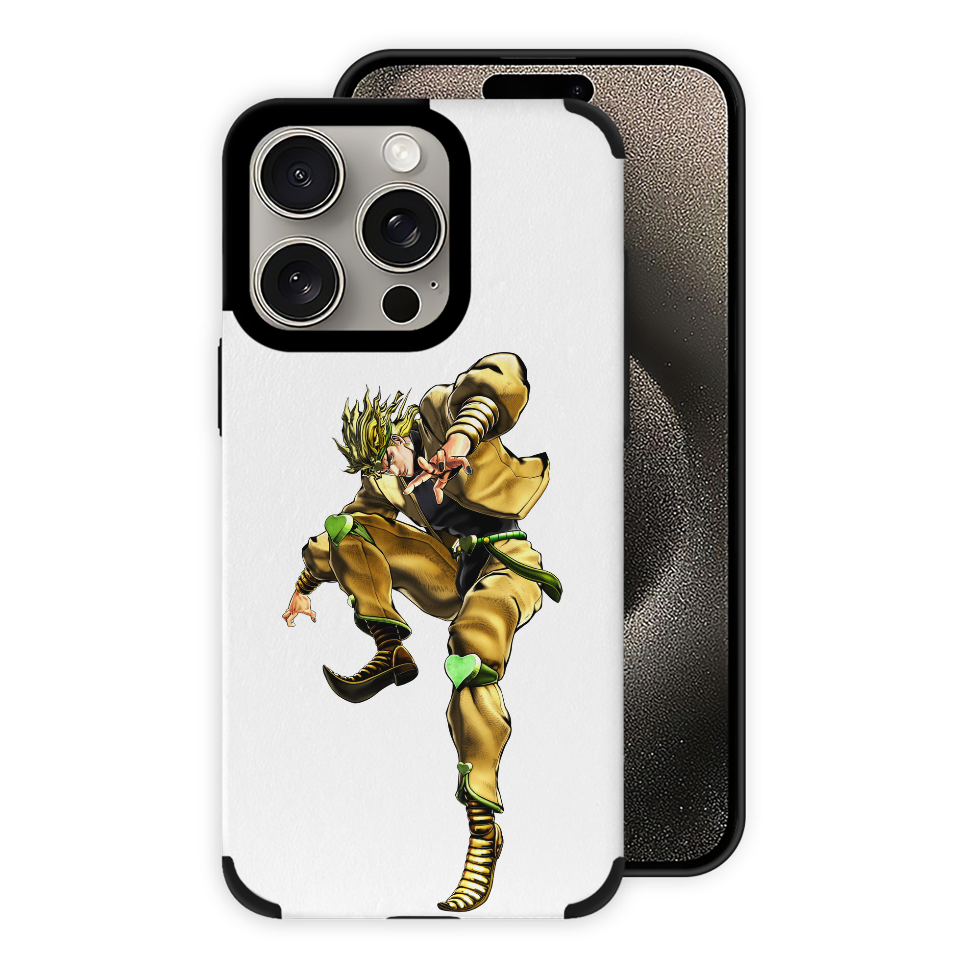 （画像用） ジョジョの奇妙な冒険 ディオ?ブランドー JoJo's Bizarre Adventure Dio Brando 【iPhone15ProMax対応】 PUレザー スマホケース 耐衝撃＆黄変防止