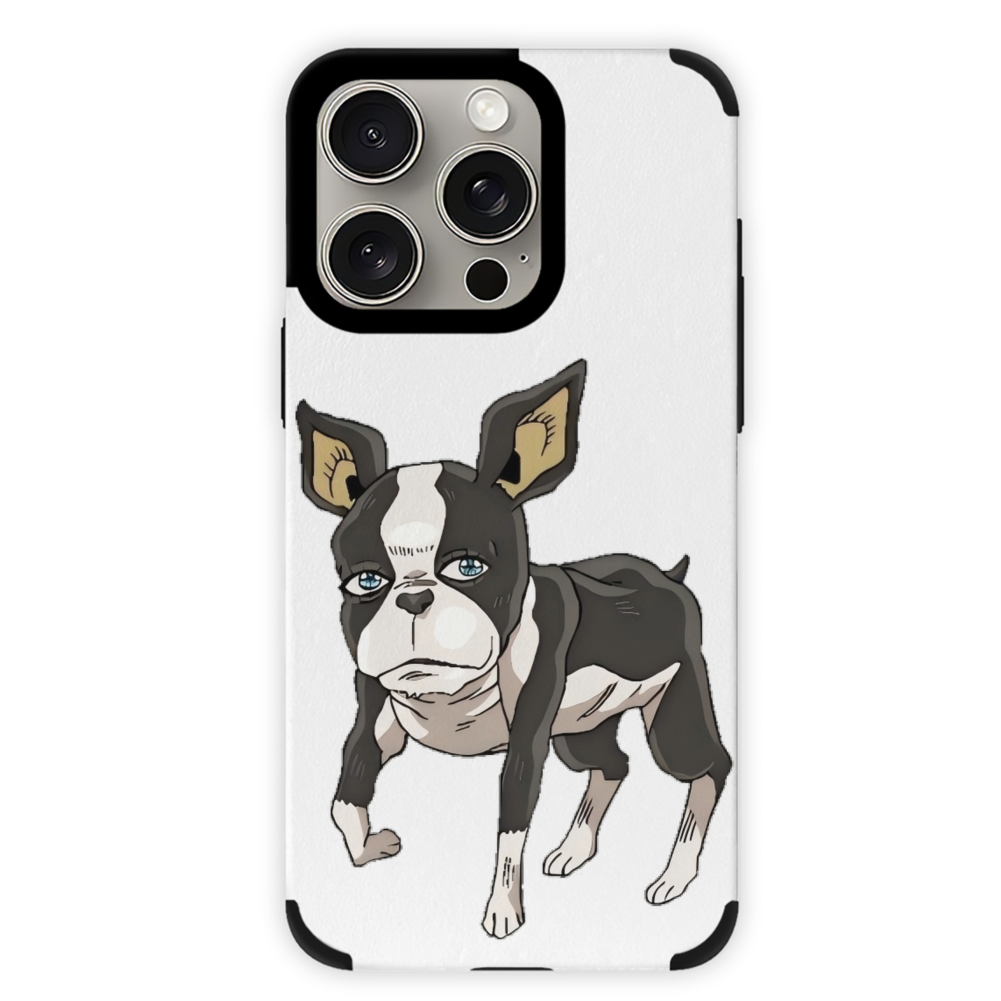 （画像用） ジョジョの奇妙な冒険 イギー JoJo's Bizarre Adventure Iggy 【iPhone15ProMax対応】 PUレザー スマホケース 耐衝撃＆黄変防止