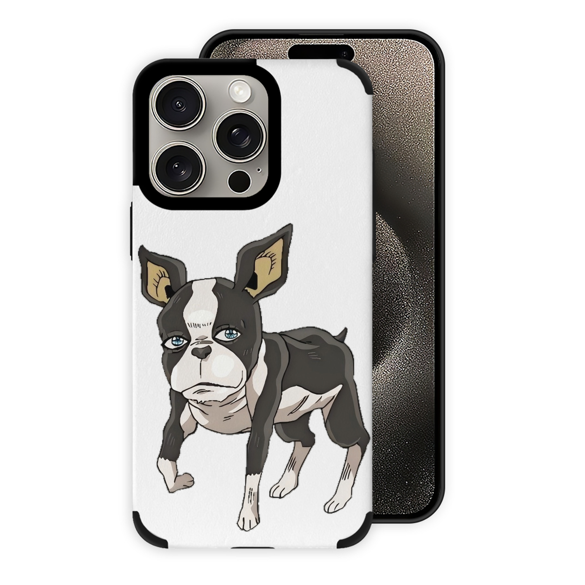 （画像用） ジョジョの奇妙な冒険 イギー JoJo's Bizarre Adventure Iggy 【iPhone15ProMax対応】 PUレザー スマホケース 耐衝撃＆黄変防止