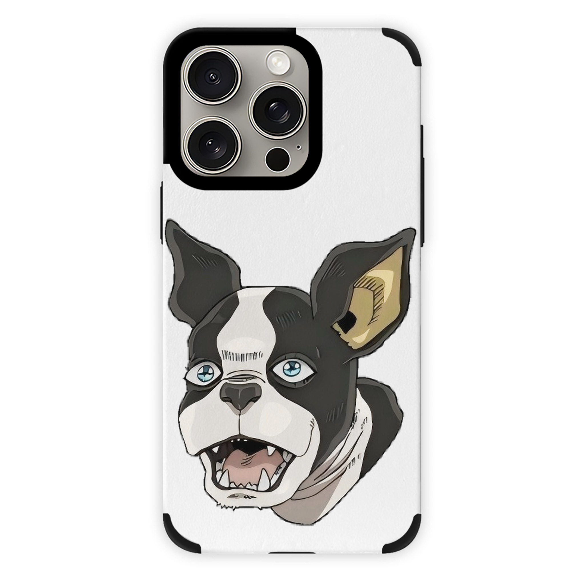 （画像用） ジョジョの奇妙な冒険 イギー JoJo's Bizarre Adventure Iggy 【iPhone15ProMax対応】 PUレザー スマホケース 耐衝撃＆黄変防止