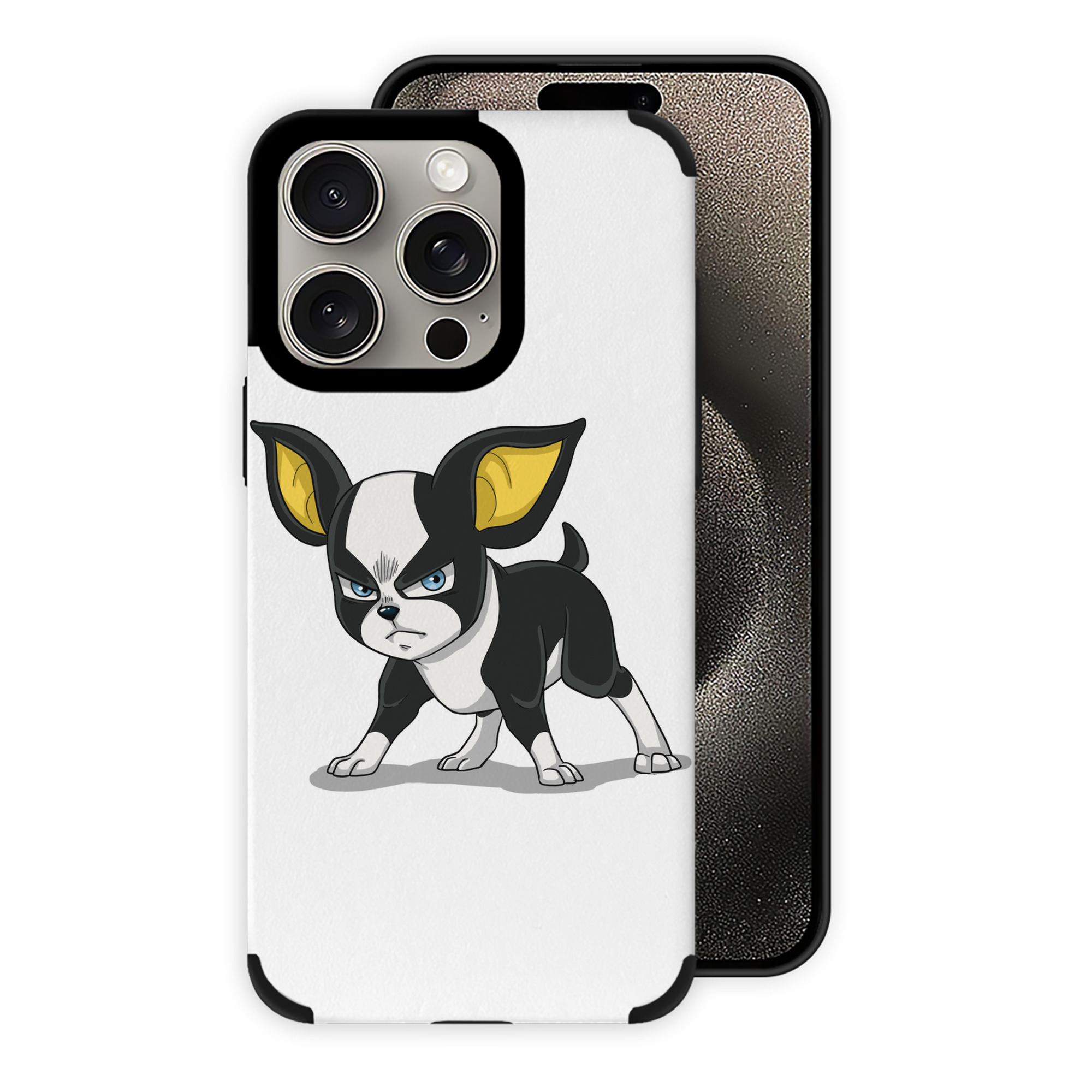 （画像用） ジョジョの奇妙な冒険 イギー JoJo's Bizarre Adventure Iggy 【iPhone15ProMax対応】 PUレザー スマホケース 耐衝撃＆黄変防止