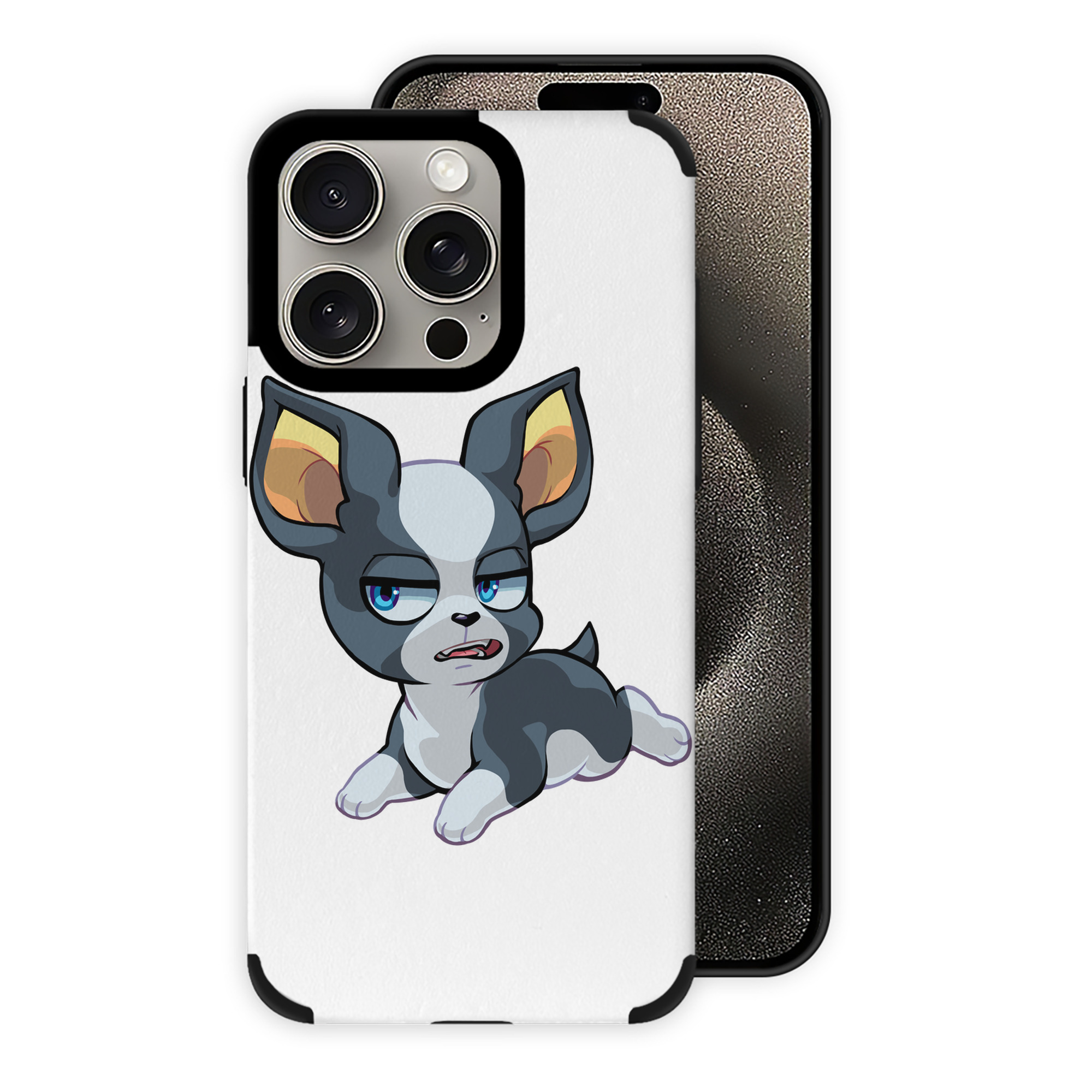 （画像用） ジョジョの奇妙な冒険 イギー JoJo's Bizarre Adventure Iggy 【iPhone15ProMax対応】 PUレザー スマホケース 耐衝撃＆黄変防止