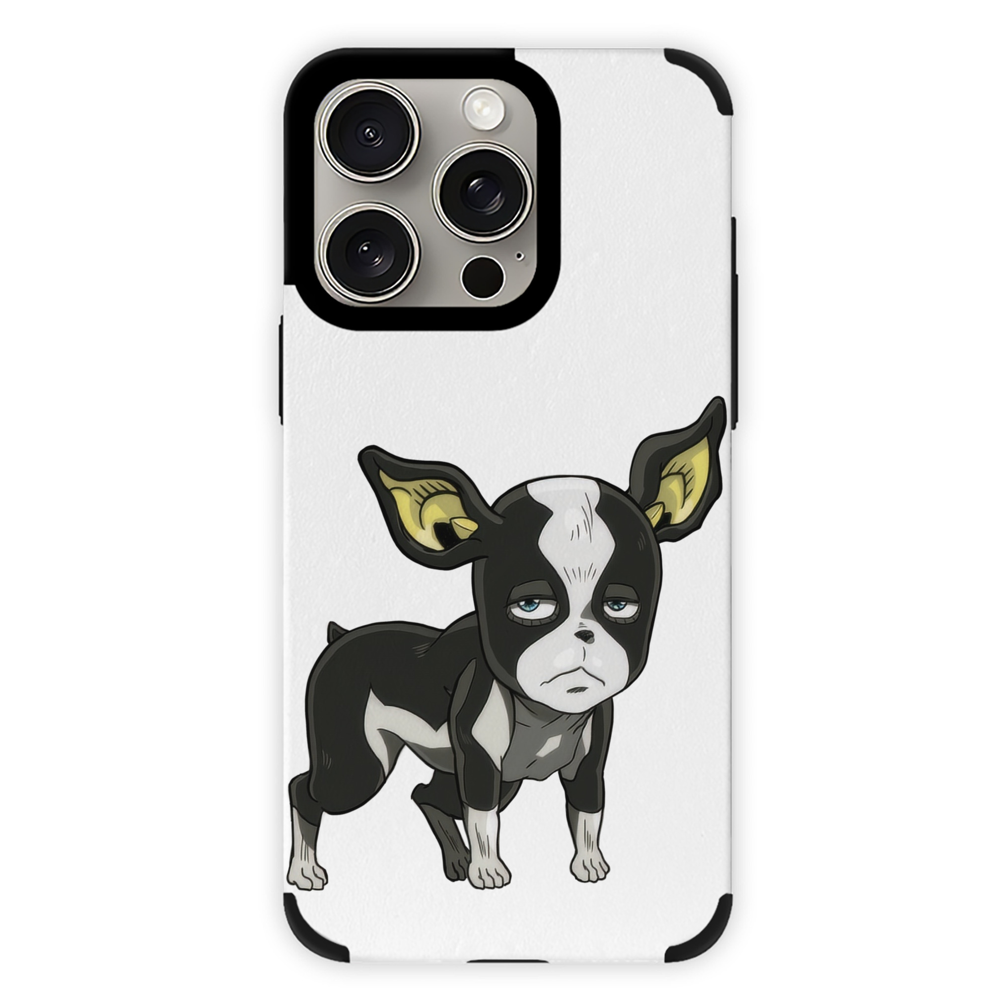 （画像用） ジョジョの奇妙な冒険 イギー JoJo's Bizarre Adventure Iggy 【iPhone15ProMax対応】 PUレザー スマホケース 耐衝撃＆黄変防止