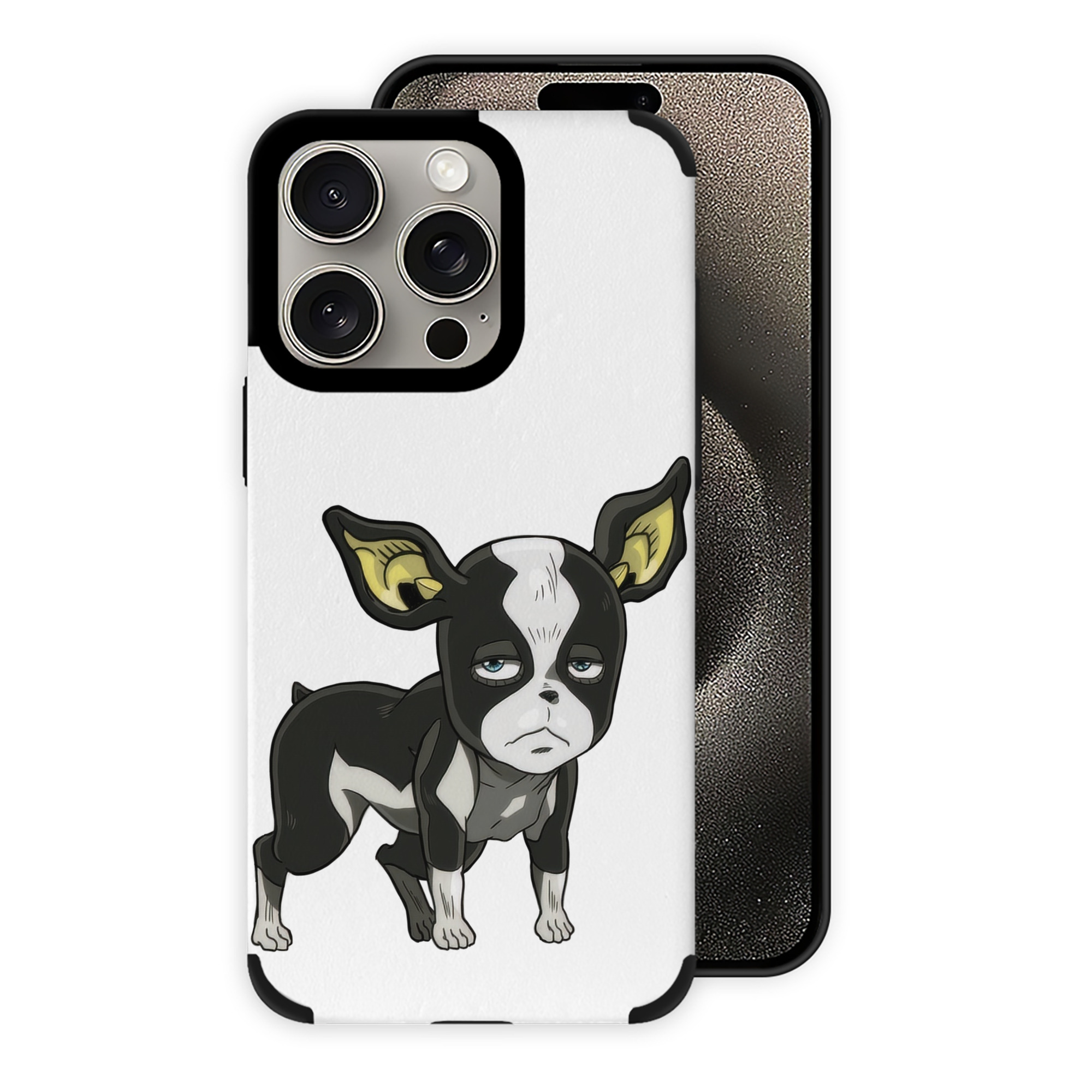 （画像用） ジョジョの奇妙な冒険 イギー JoJo's Bizarre Adventure Iggy 【iPhone15ProMax対応】 PUレザー スマホケース 耐衝撃＆黄変防止