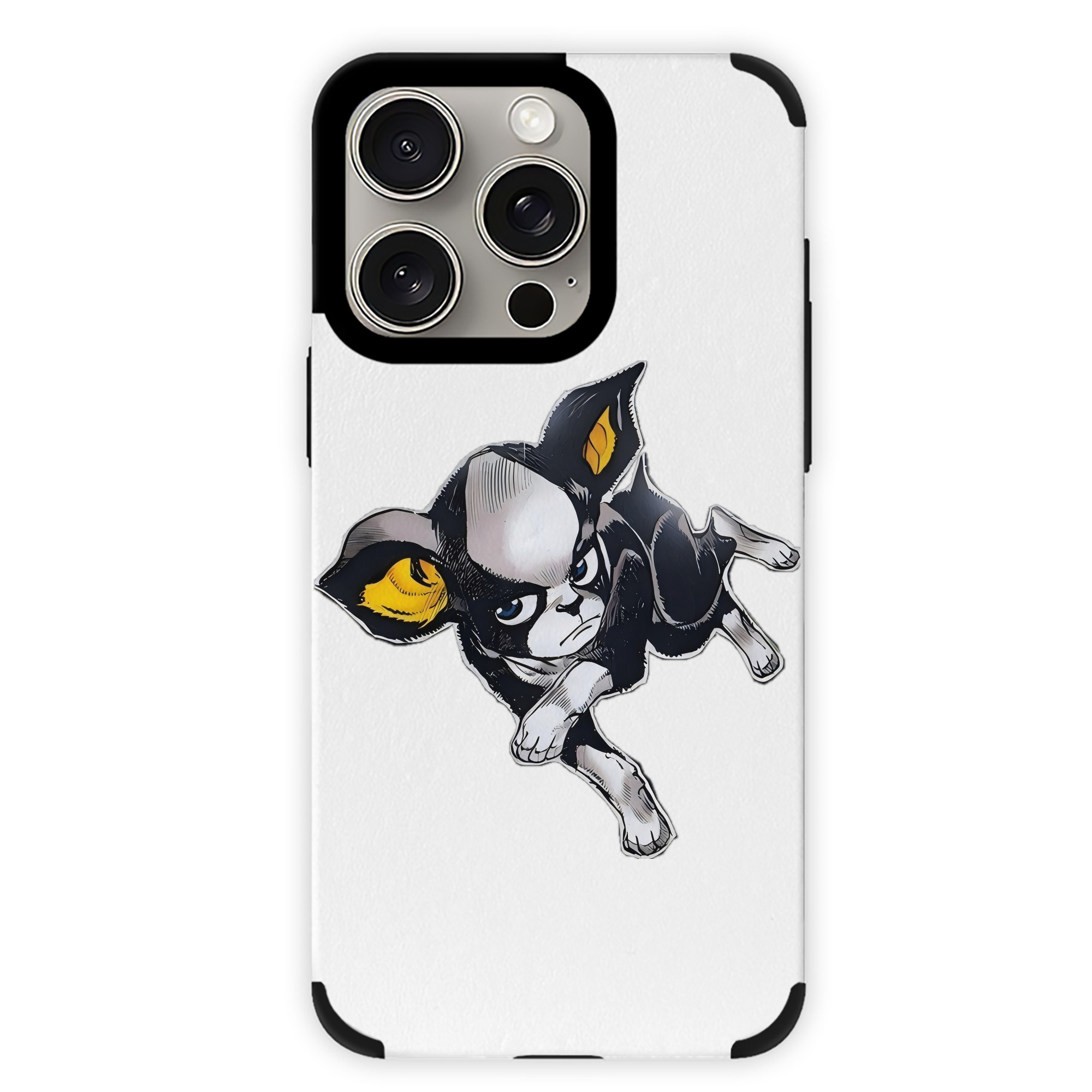 （画像用） ジョジョの奇妙な冒険 イギー JoJo's Bizarre Adventure Iggy 【iPhone15ProMax対応】 PUレザー スマホケース 耐衝撃＆黄変防止