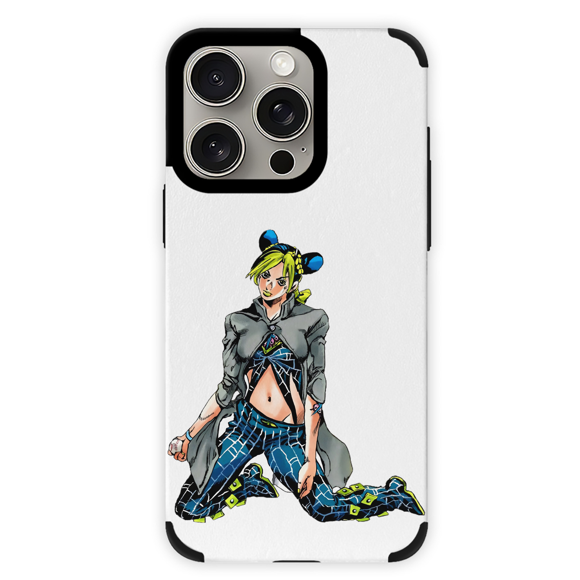 （画像用） "ジョジョの奇妙な冒険 くうじょう ジョリーン JoJo's Bizarre Adventure Jolyne Cujoh " 【iPhone15ProMax対応】 PUレザー スマホケース 耐衝撃＆黄変防止