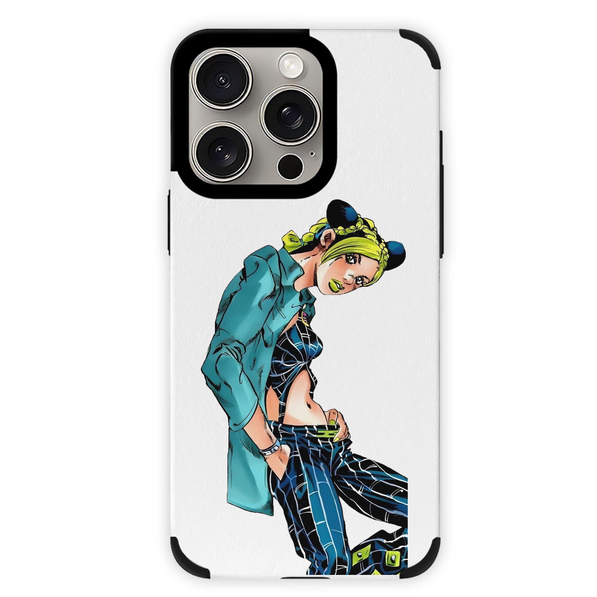 （画像用） "ジョジョの奇妙な冒険 くうじょう ジョリーン JoJo's Bizarre Adventure Jolyne Cujoh " 【iPhone15ProMax対応】 PUレザー スマホケース 耐衝撃＆黄変防止