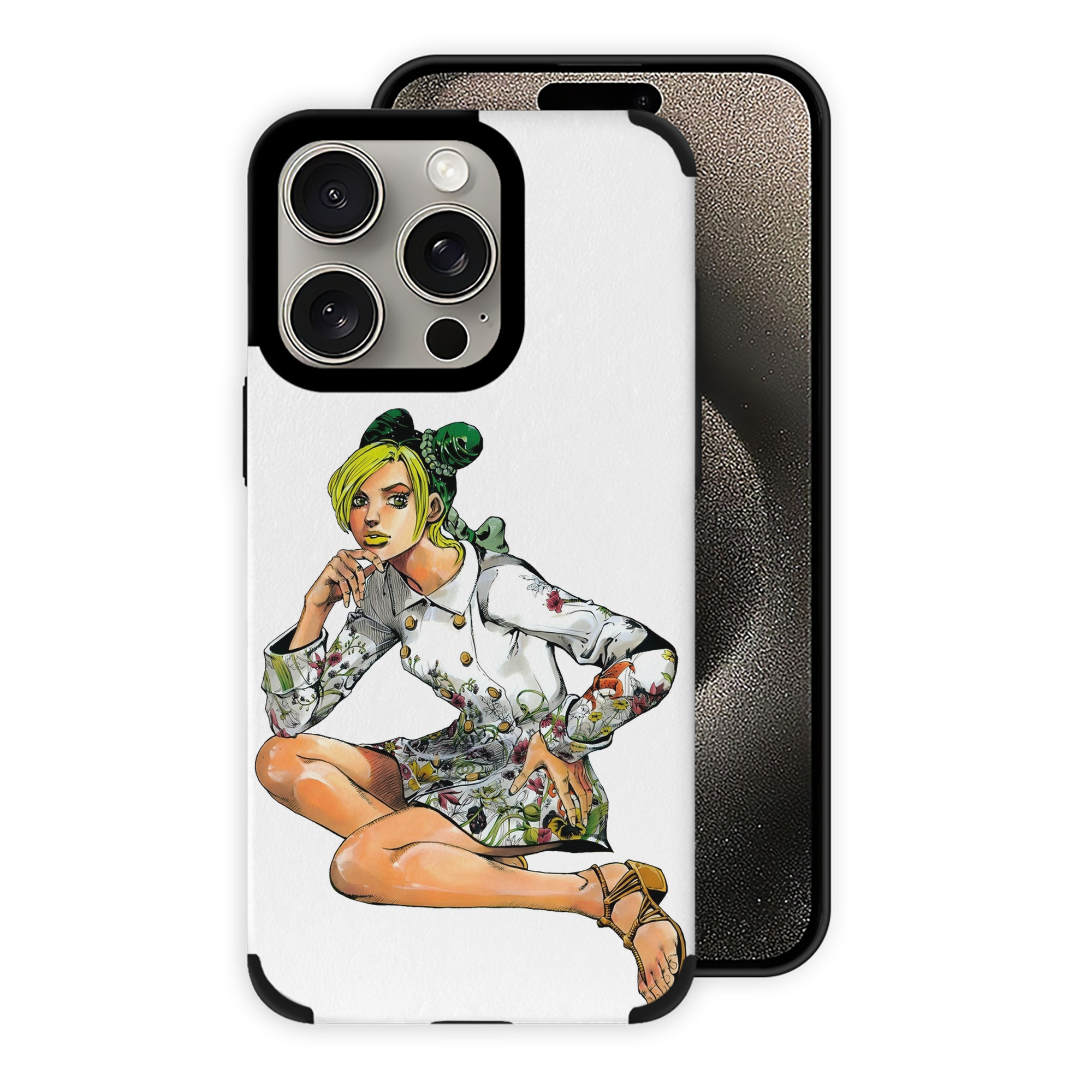 （画像用） "ジョジョの奇妙な冒険 くうじょう ジョリーン JoJo's Bizarre Adventure Jolyne Cujoh " 【iPhone15ProMax対応】 PUレザー スマホケース 耐衝撃＆黄変防止