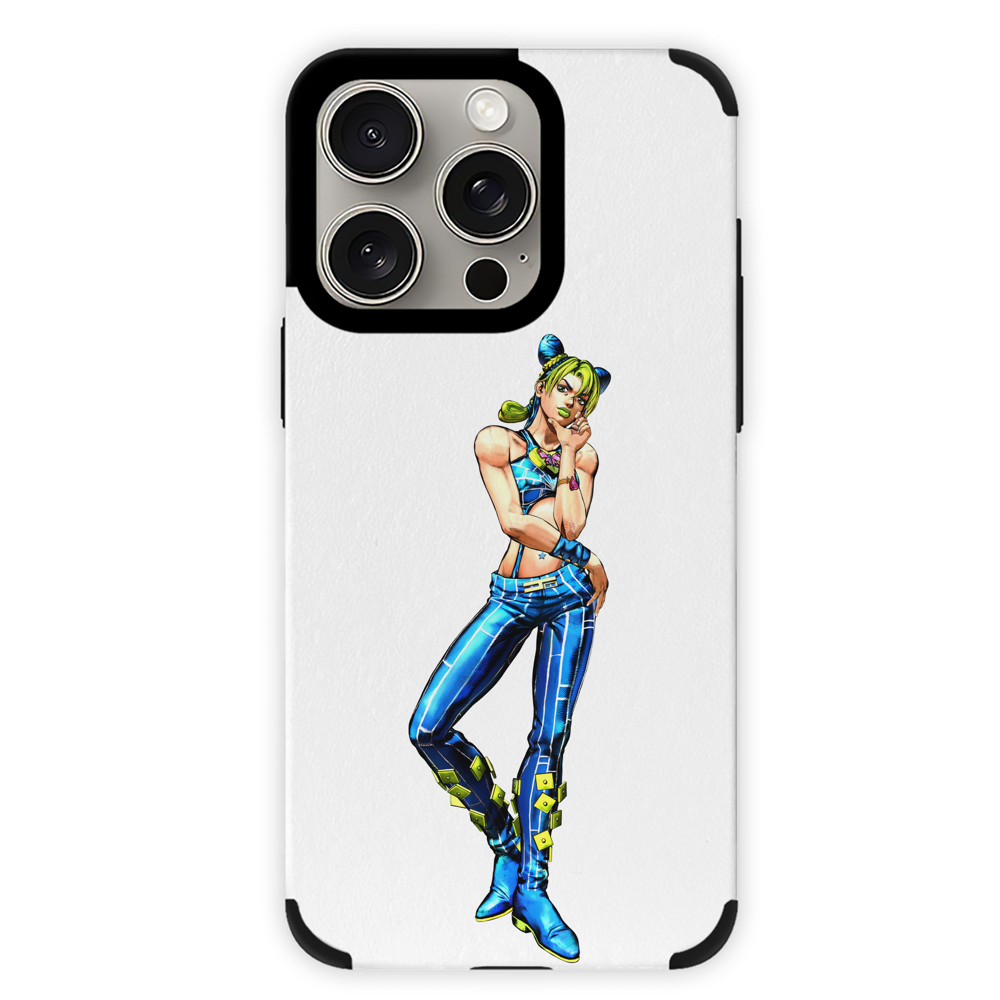 （画像用） "ジョジョの奇妙な冒険 くうじょう ジョリーン JoJo's Bizarre Adventure Jolyne Cujoh " 【iPhone15ProMax対応】 PUレザー スマホケース 耐衝撃＆黄変防止