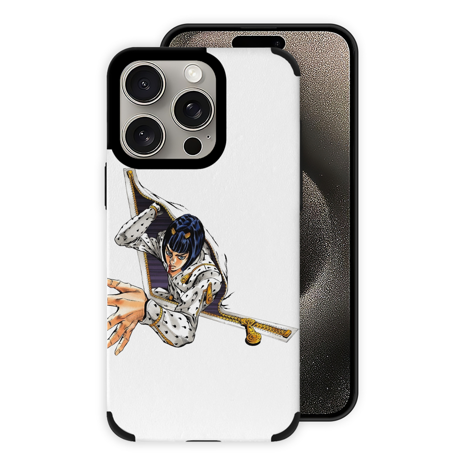 （画像用） ジョジョの奇妙な冒険 ブローノ?ブチャラティ JoJo's Bizarre Adventure Bruno Bucciarati 【iPhone15ProMax対応】 PUレザー スマホケース 耐衝撃＆黄変防止
