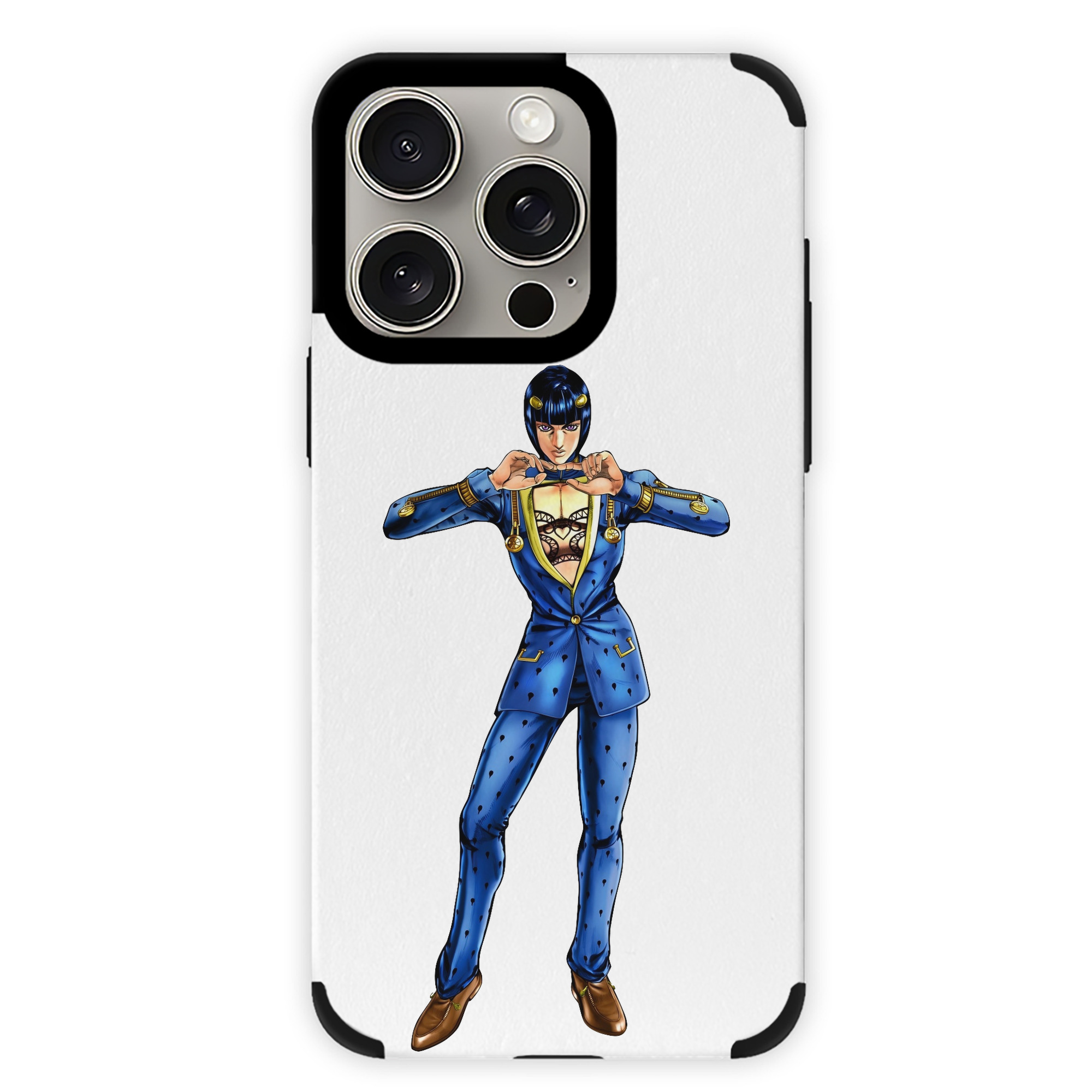 （画像用） ジョジョの奇妙な冒険 ブローノ?ブチャラティ JoJo's Bizarre Adventure Bruno Bucciarati 【iPhone15ProMax対応】 PUレザー スマホケース 耐衝撃＆黄変防止