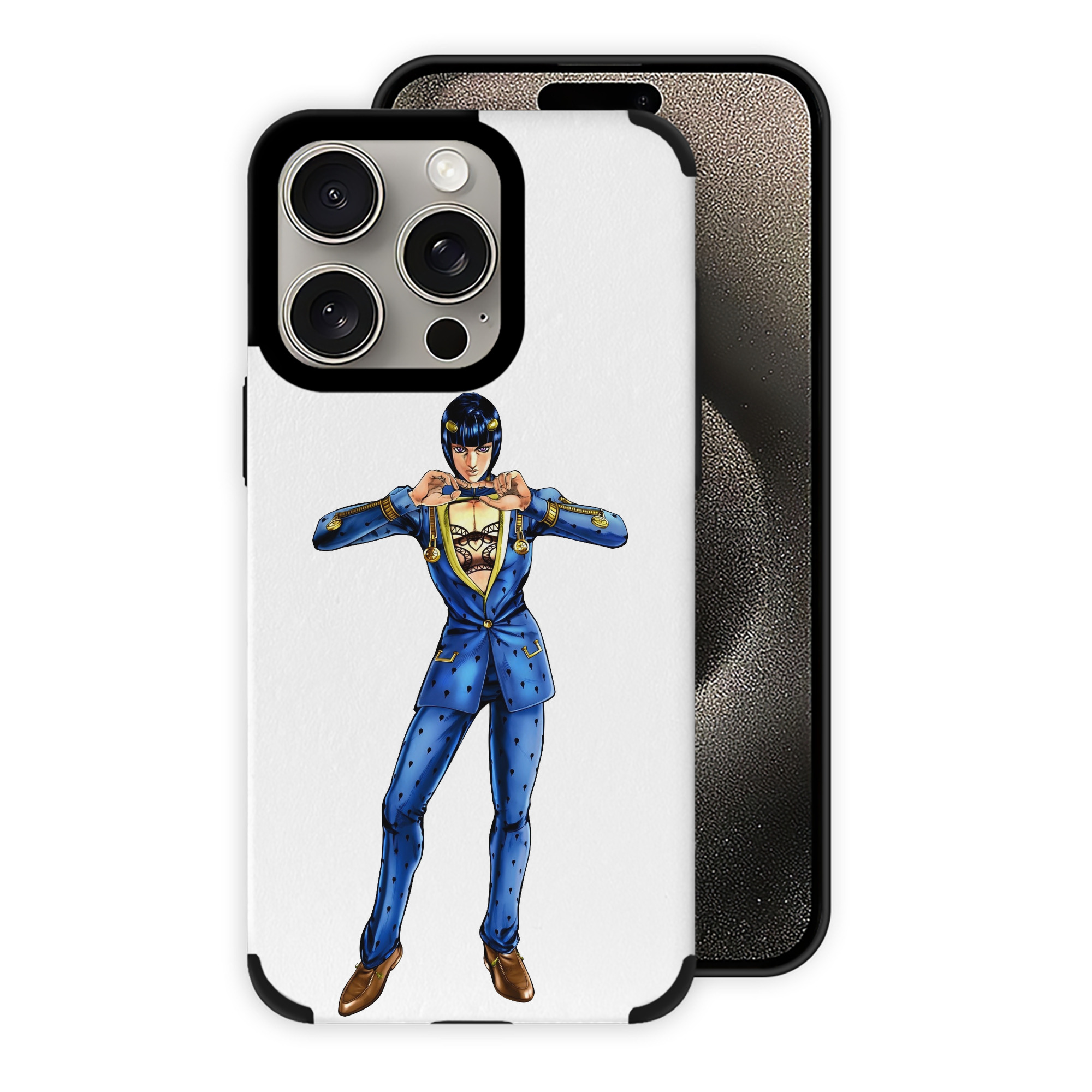 （画像用） ジョジョの奇妙な冒険 ブローノ?ブチャラティ JoJo's Bizarre Adventure Bruno Bucciarati 【iPhone15ProMax対応】 PUレザー スマホケース 耐衝撃＆黄変防止
