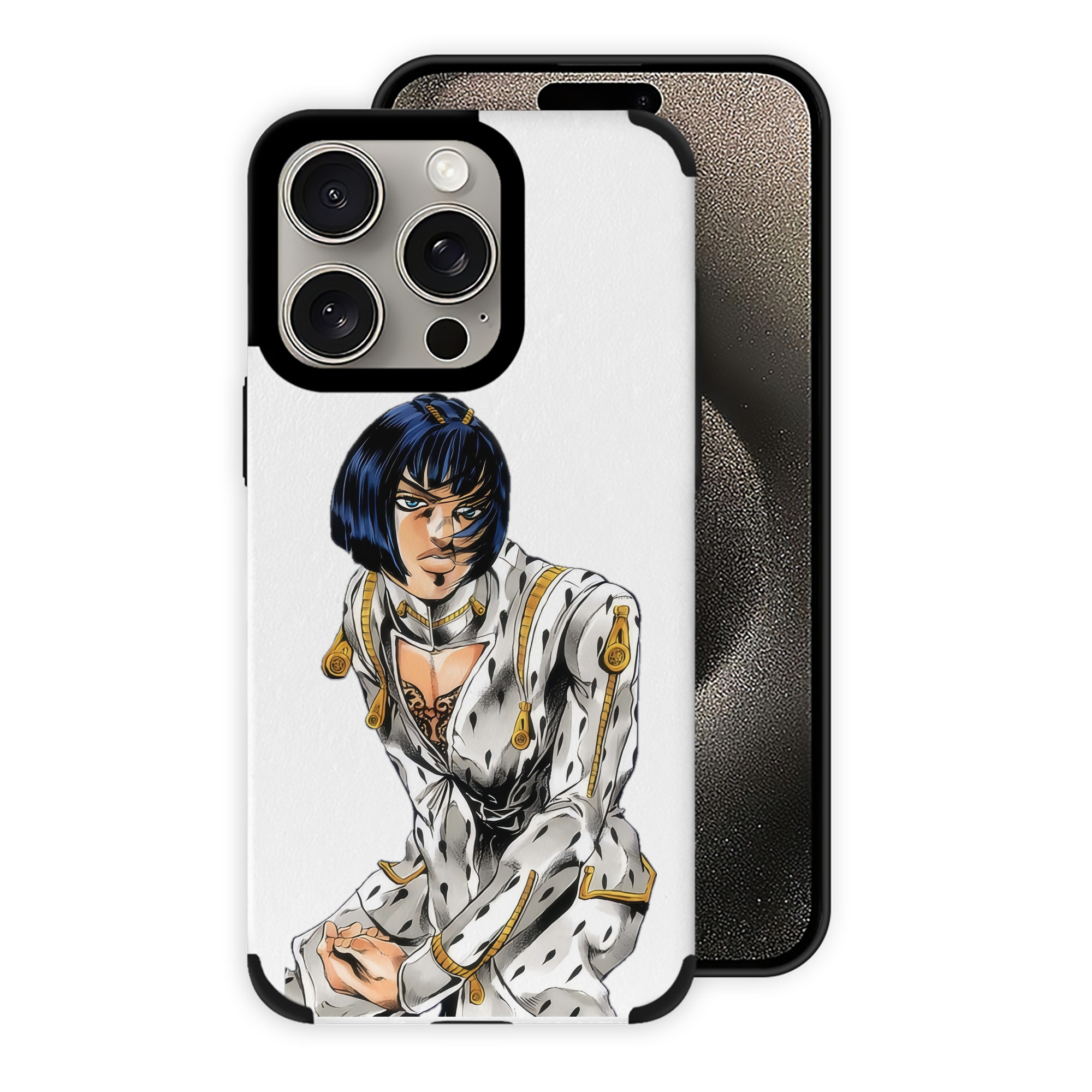（画像用） ジョジョの奇妙な冒険 ブローノ?ブチャラティ JoJo's Bizarre Adventure Bruno Bucciarati 【iPhone15ProMax対応】 PUレザー スマホケース 耐衝撃＆黄変防止