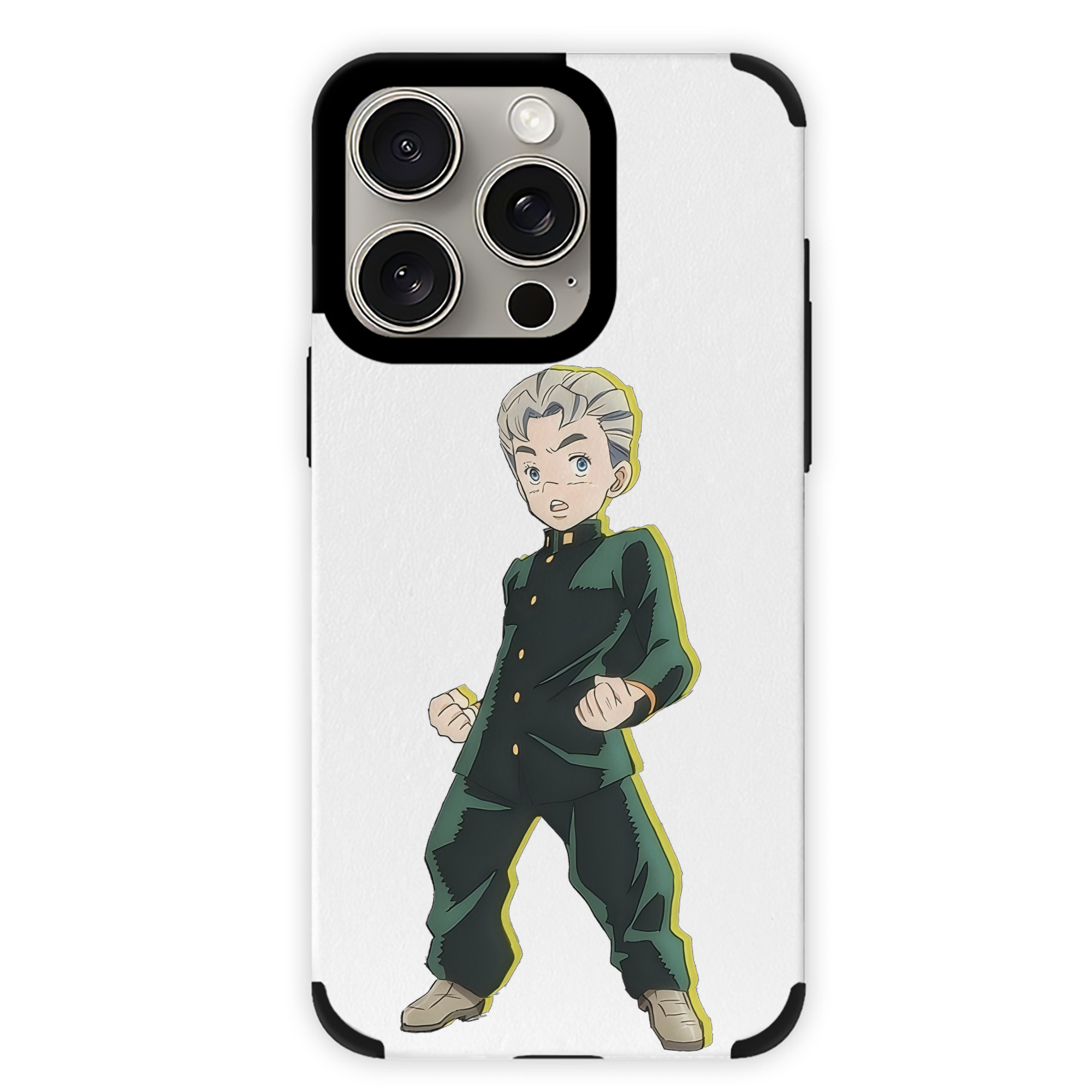 （画像用） ジョジョの奇妙な冒険 広瀨康一 JoJo's Bizarre Adventure Hirose Koichi 【iPhone15ProMax対応】 PUレザー スマホケース 耐衝撃＆黄変防止
