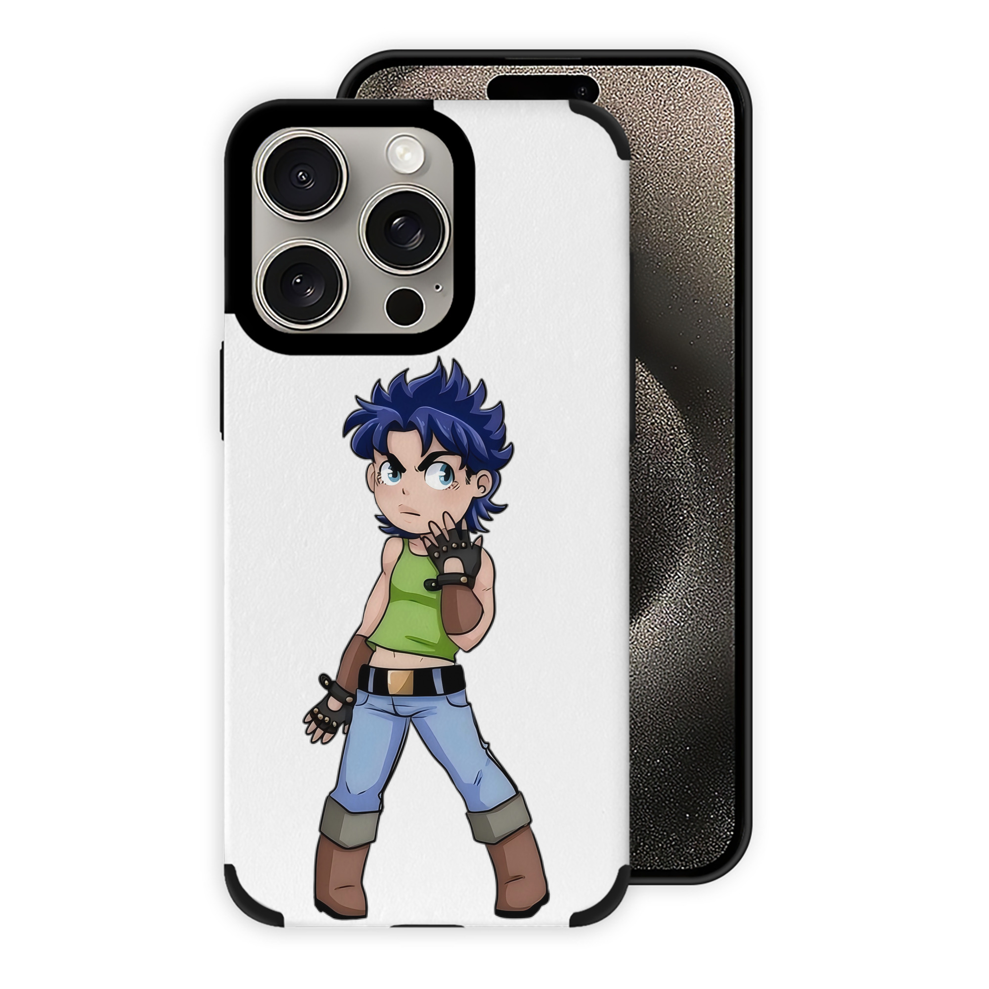（画像用） ジョジョの奇妙な冒険 広瀨康一 JoJo's Bizarre Adventure Hirose Koichi 【iPhone15ProMax対応】 PUレザー スマホケース 耐衝撃＆黄変防止