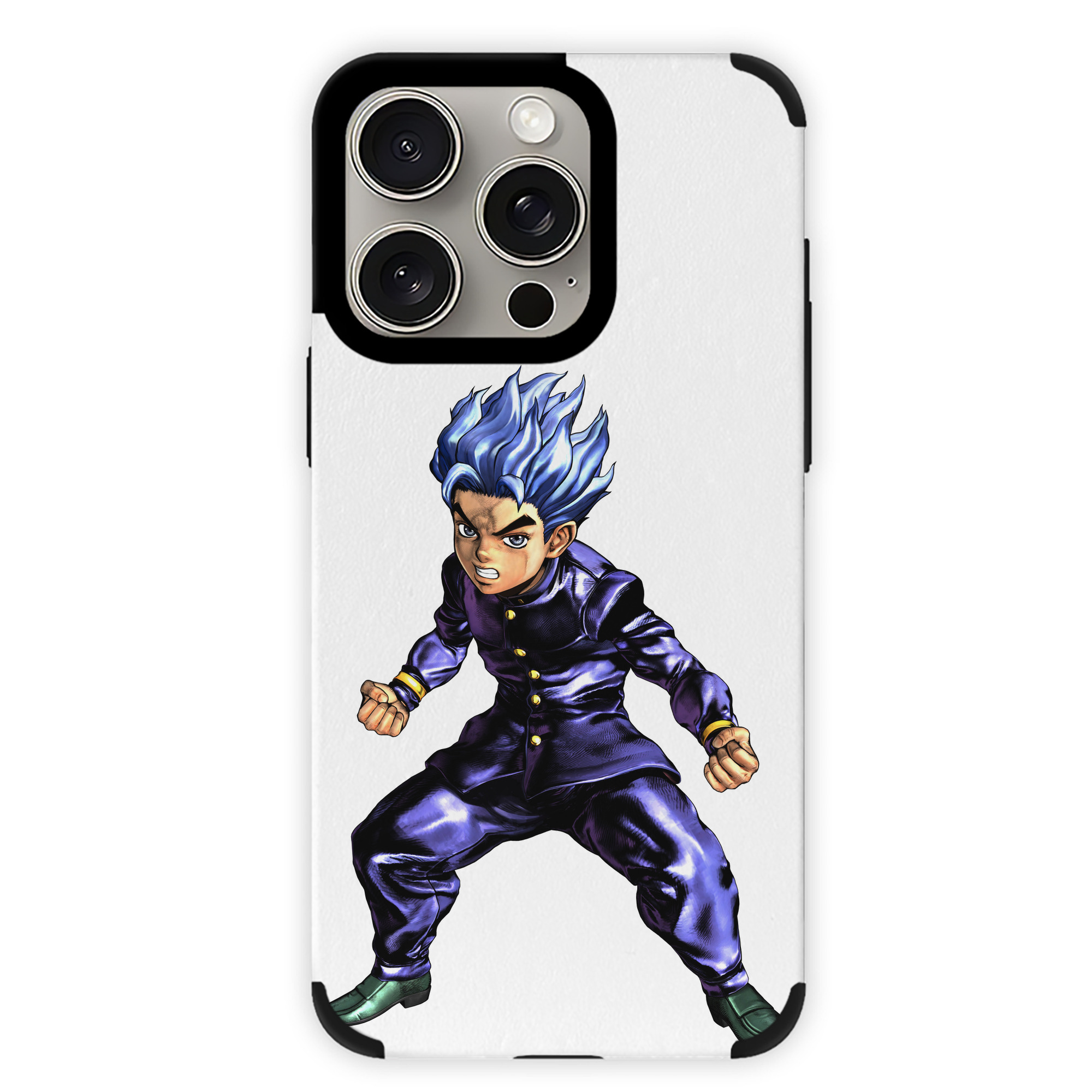 （画像用） ジョジョの奇妙な冒険 広瀨康一 JoJo's Bizarre Adventure Hirose Koichi 【iPhone15ProMax対応】 PUレザー スマホケース 耐衝撃＆黄変防止