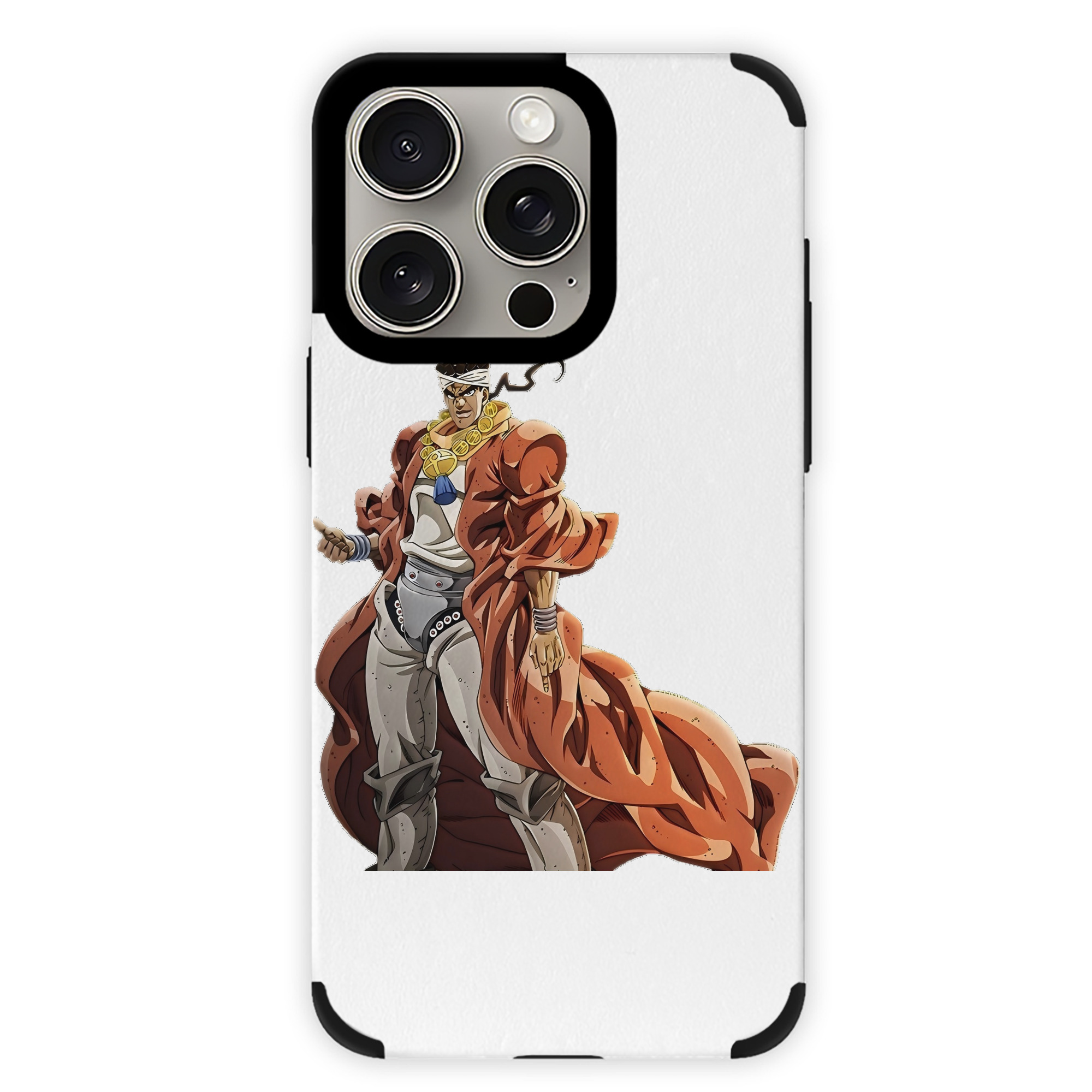 （画像用） ジョジョの奇妙な冒険 ムハンマド?アブドゥル JoJo's Bizarre Adventure Muhammad Avdol 【iPhone15ProMax対応】 PUレザー スマホケース 耐衝撃＆黄変防止