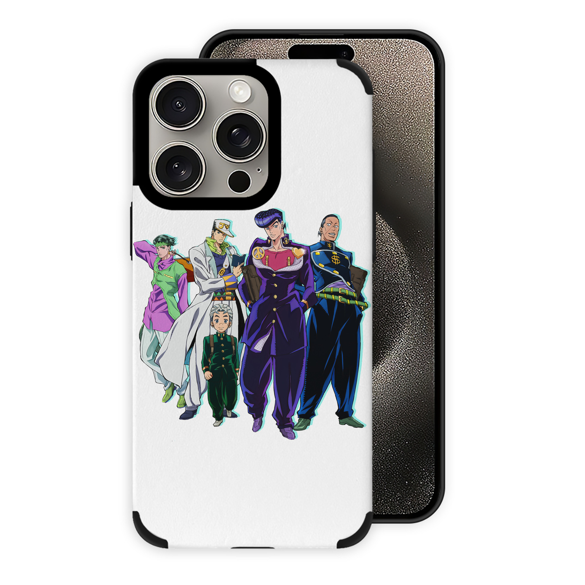 （画像用） ジョジョの奇妙な冒険 JoJo's Bizarre Adventure 【iPhone15ProMax対応】 PUレザー スマホケース 耐衝撃＆黄変防止