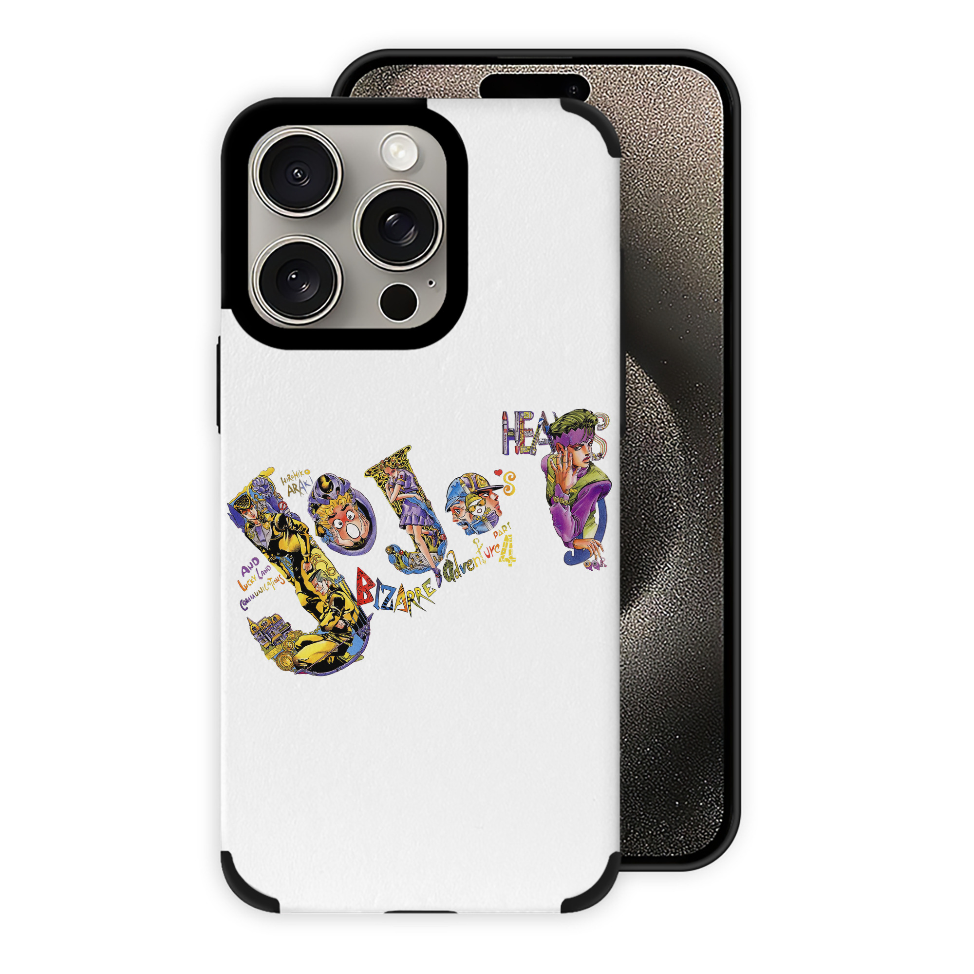（画像用） ジョジョの奇妙な冒険 JoJo's Bizarre Adventure 【iPhone15ProMax対応】 PUレザー スマホケース 耐衝撃＆黄変防止