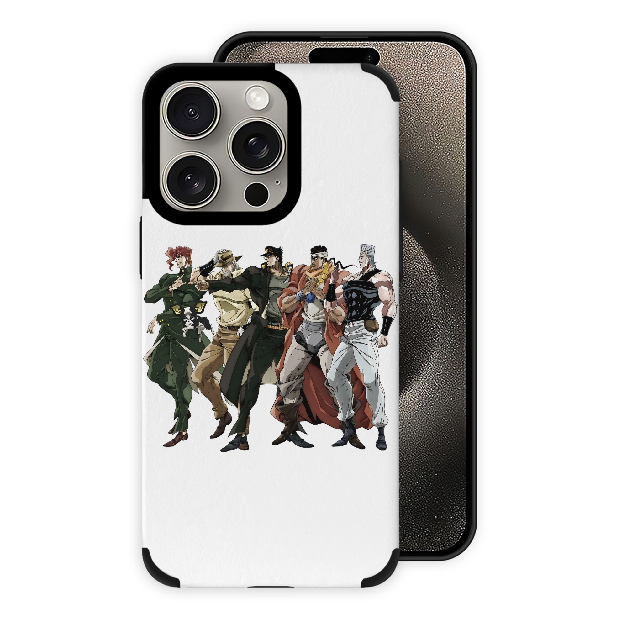 （画像用） ジョジョの奇妙な冒険 JoJo's Bizarre Adventure 【iPhone15ProMax対応】 PUレザー スマホケース 耐衝撃＆黄変防止