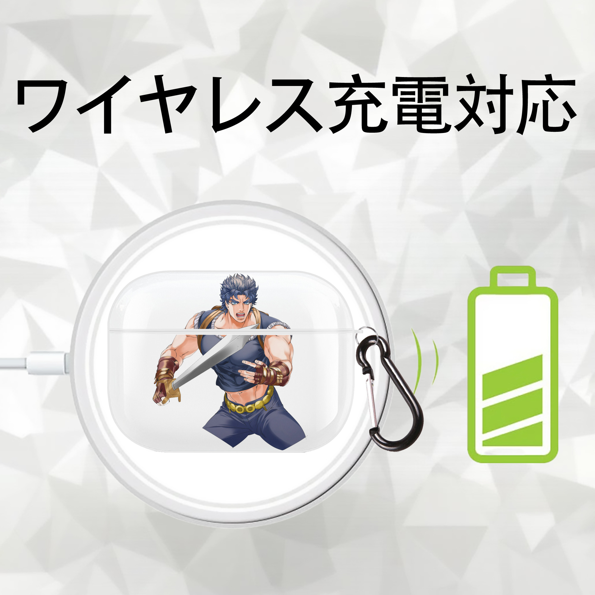 ジョジョの奇妙な冒険 /ジョナサン?ジョースター JoJo's Bizarre Adventure Jonathan Joestar 【AirPods Pro用】ハードシェル保護ケース 耐衝撃・防指紋・カラビナ付き商品仕様