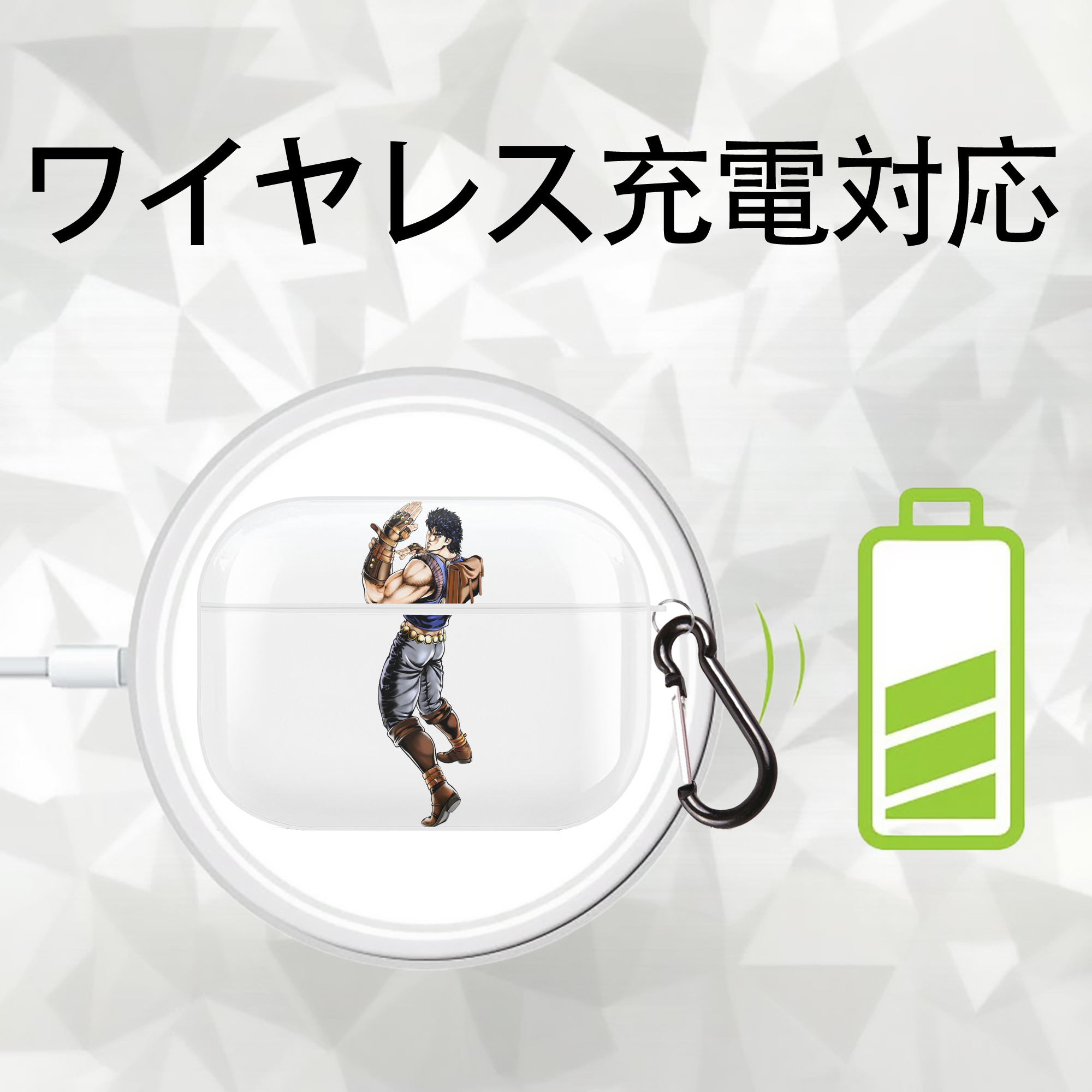 ジョジョの奇妙な冒険 /ジョナサン?ジョースター JoJo's Bizarre Adventure Jonathan Joestar 【AirPods Pro用】ハードシェル保護ケース 耐衝撃・防指紋・カラビナ付き商品仕様