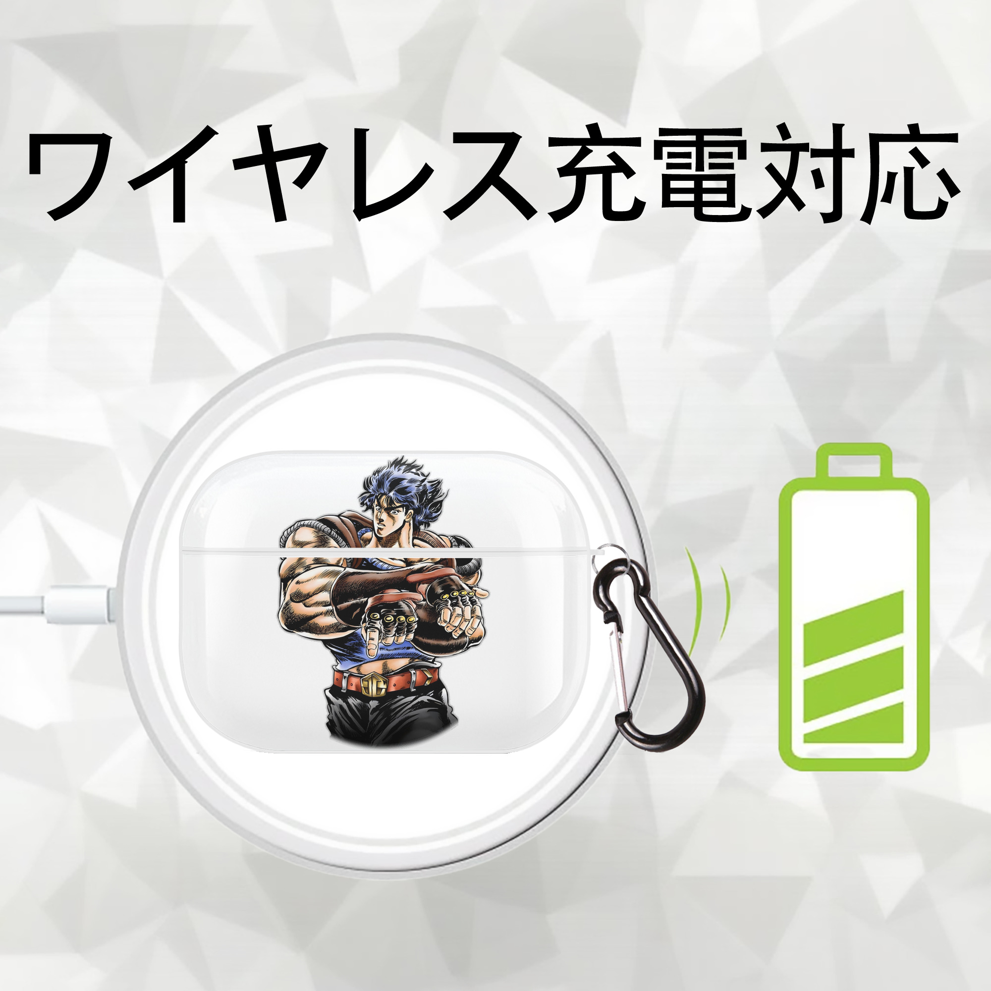 ジョジョの奇妙な冒険 /ジョナサン?ジョースター JoJo's Bizarre Adventure Jonathan Joestar 【AirPods Pro用】ハードシェル保護ケース 耐衝撃・防指紋・カラビナ付き商品仕様