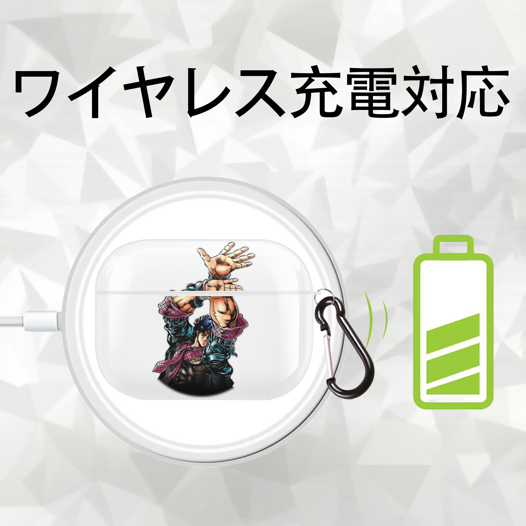 ジョジョの奇妙な冒険 /ジョナサン?ジョースター JoJo's Bizarre Adventure Jonathan Joestar 【AirPods Pro用】ハードシェル保護ケース 耐衝撃・防指紋・カラビナ付き商品仕様