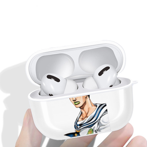 ジョジョの奇妙な冒険 東方定助 JoJo's Bizarre Adventure Higashikata Josuke 【AirPods Pro用】ハードシェル保護ケース 耐衝撃・防指紋・カラビナ付き商品仕様