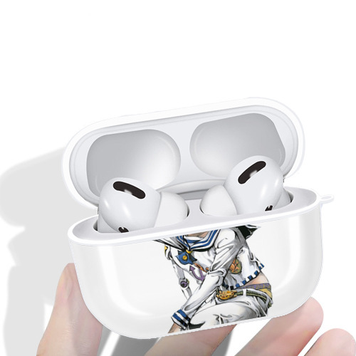 ジョジョの奇妙な冒険 東方定助 JoJo's Bizarre Adventure Higashikata Josuke 【AirPods Pro用】ハードシェル保護ケース 耐衝撃・防指紋・カラビナ付き商品仕様