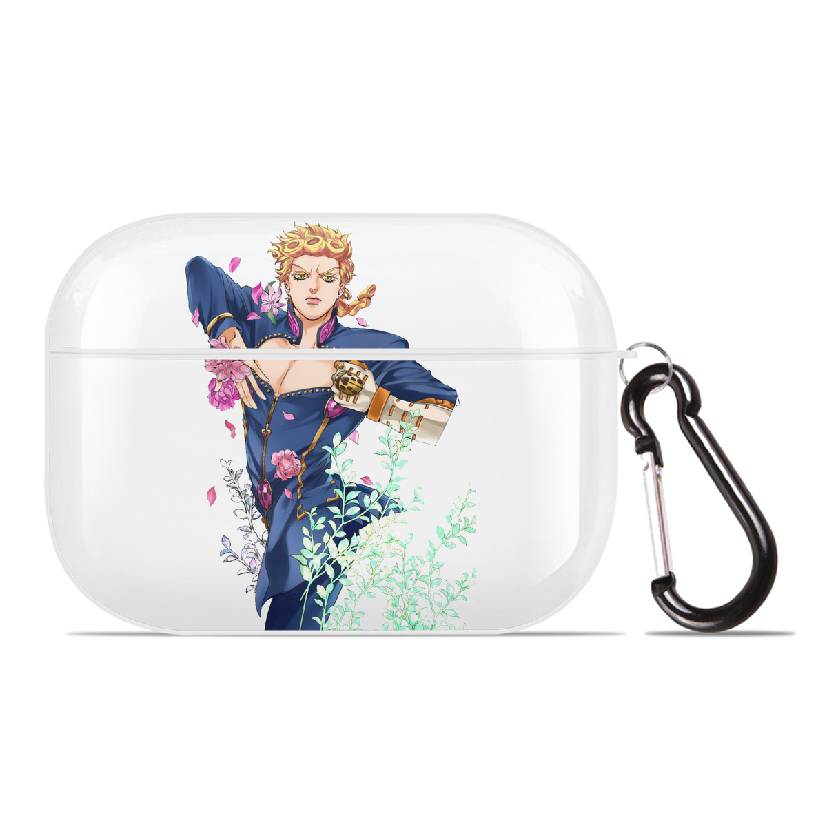 （画像用） ジョジョの奇妙な冒険 ジョルノ?ジョバァーナ JoJo's Bizarre Adventure Giorno Giovanna 【AirPods Pro用】ハードシェル保護ケース 耐衝撃・防指紋・カラビナ付き商品仕様