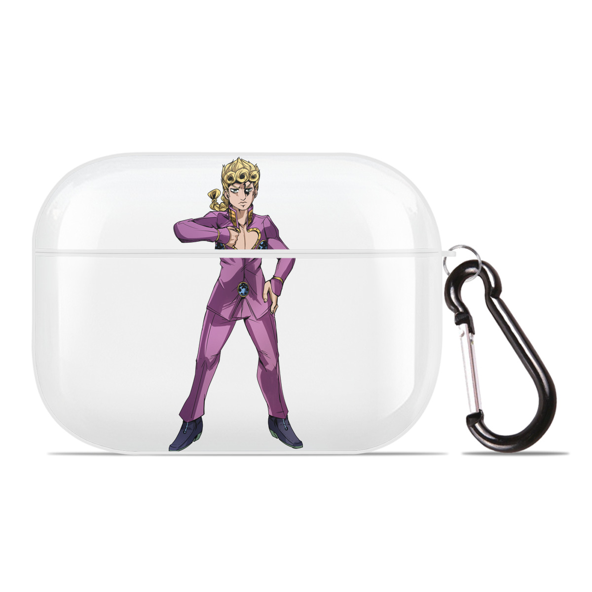 （画像用） ジョジョの奇妙な冒険 ジョルノ?ジョバァーナ JoJo's Bizarre Adventure Giorno Giovanna 【AirPods Pro用】ハードシェル保護ケース 耐衝撃・防指紋・カラビナ付き商品仕様