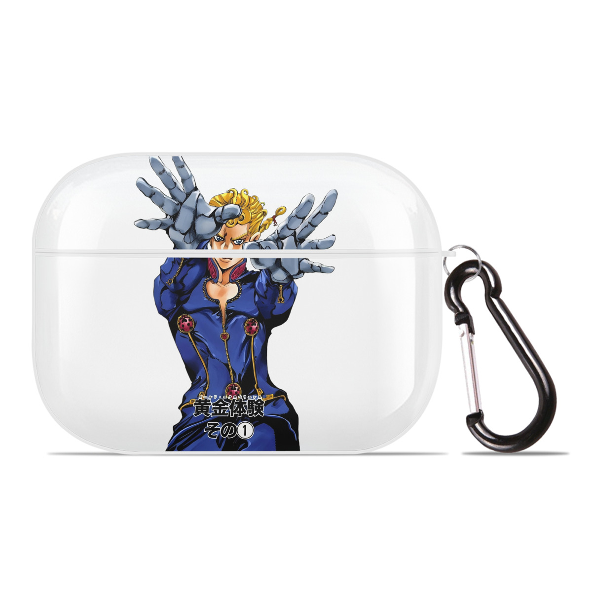 （画像用） ジョジョの奇妙な冒険 ジョルノ?ジョバァーナ JoJo's Bizarre Adventure Giorno Giovanna 【AirPods Pro用】ハードシェル保護ケース 耐衝撃・防指紋・カラビナ付き商品仕様