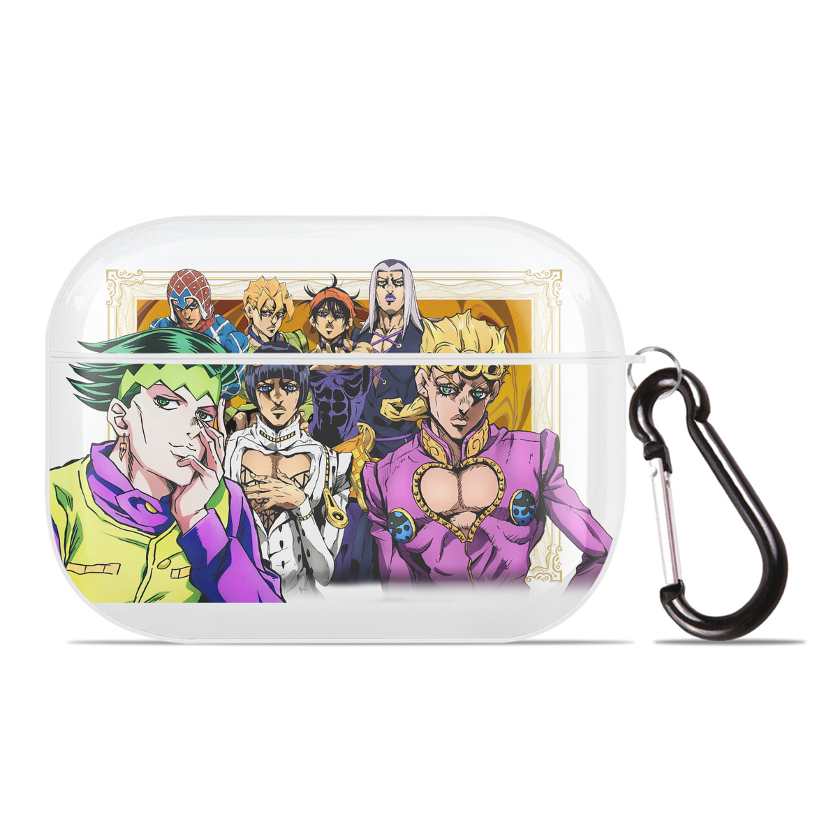 （画像用） ジョジョの奇妙な冒険 ジョルノ?ジョバァーナ JoJo's Bizarre Adventure Giorno Giovanna 【AirPods Pro用】ハードシェル保護ケース 耐衝撃・防指紋・カラビナ付き商品仕様