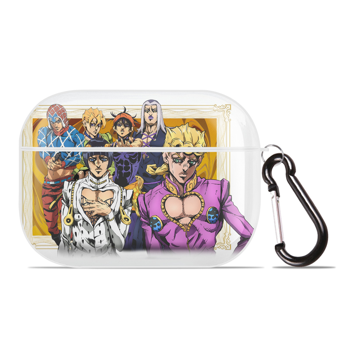 （画像用） ジョジョの奇妙な冒険 ジョルノ?ジョバァーナ JoJo's Bizarre Adventure Giorno Giovanna 【AirPods Pro用】ハードシェル保護ケース 耐衝撃・防指紋・カラビナ付き商品仕様