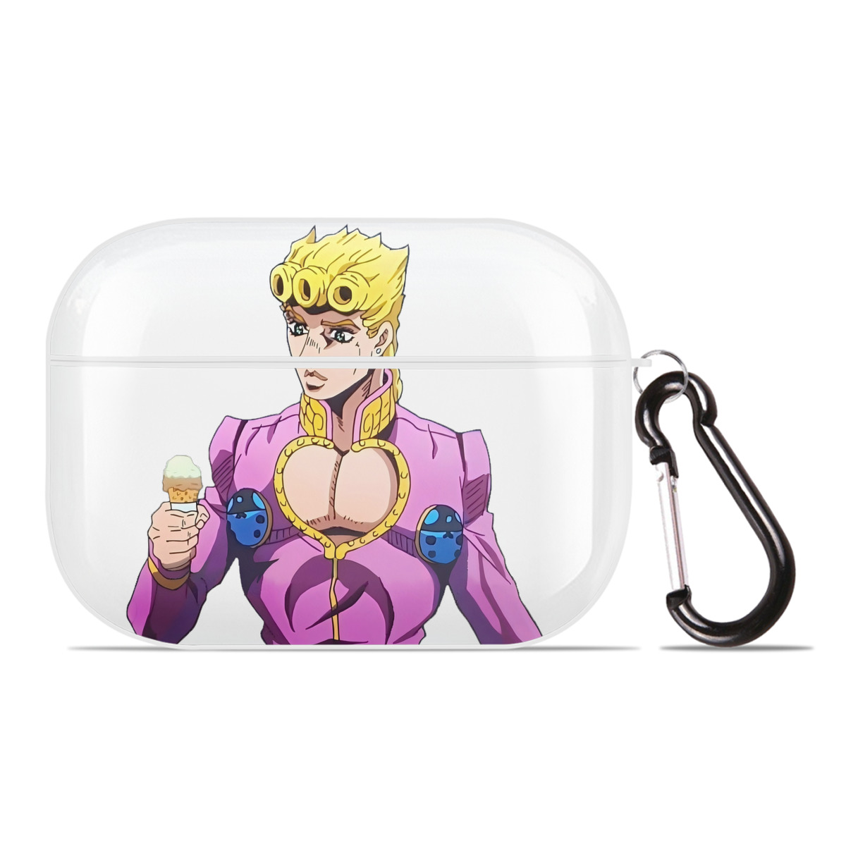 （画像用） ジョジョの奇妙な冒険 ジョルノ?ジョバァーナ JoJo's Bizarre Adventure Giorno Giovanna 【AirPods Pro用】ハードシェル保護ケース 耐衝撃・防指紋・カラビナ付き商品仕様