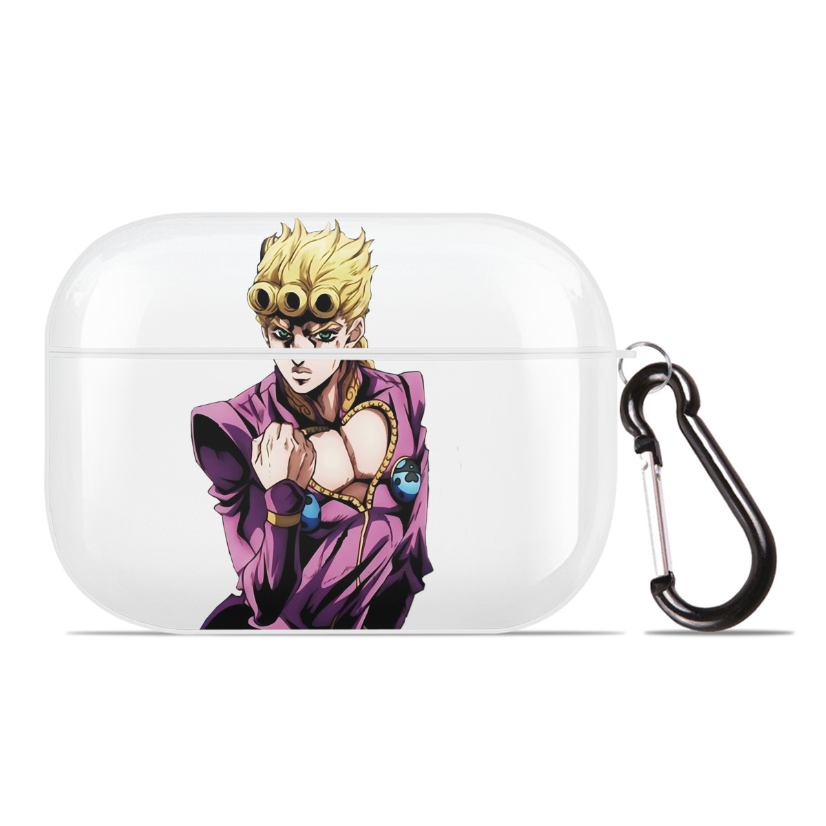 （画像用） ジョジョの奇妙な冒険 ジョルノ?ジョバァーナ JoJo's Bizarre Adventure Giorno Giovanna 【AirPods Pro用】ハードシェル保護ケース 耐衝撃・防指紋・カラビナ付き商品仕様
