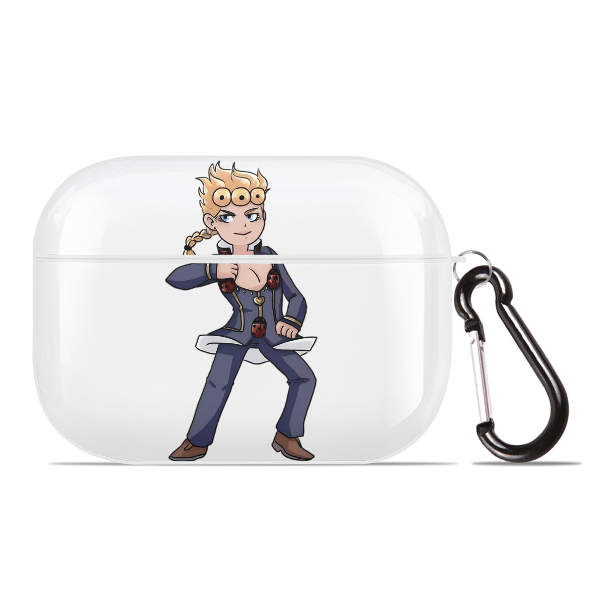 （画像用） ジョジョの奇妙な冒険 ジョルノ?ジョバァーナ JoJo's Bizarre Adventure Giorno Giovanna 【AirPods Pro用】ハードシェル保護ケース 耐衝撃・防指紋・カラビナ付き商品仕様